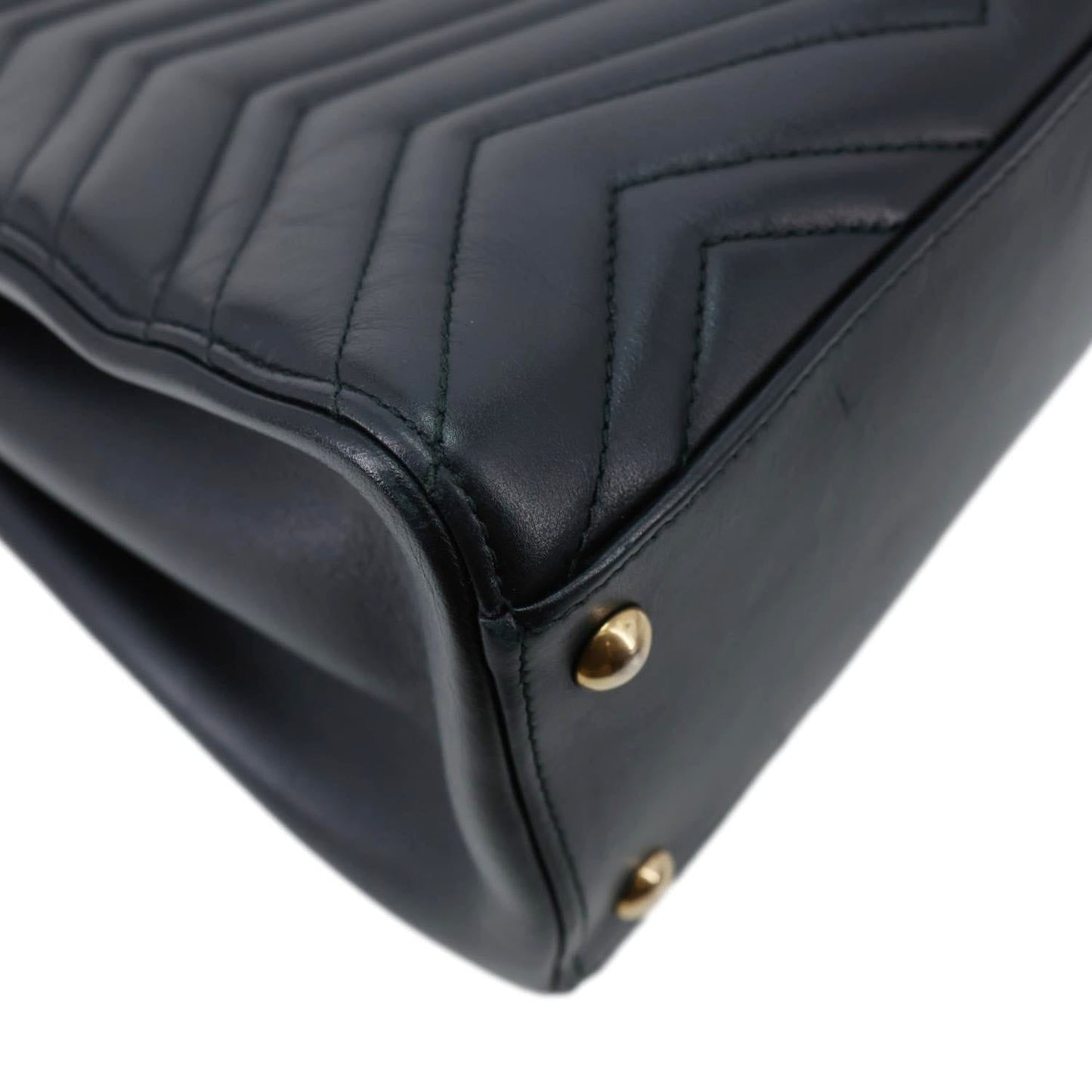 GUCCI GG Marmont Medium Calfskin Matelasser Leather Tote Shoulder Bag Black 443505