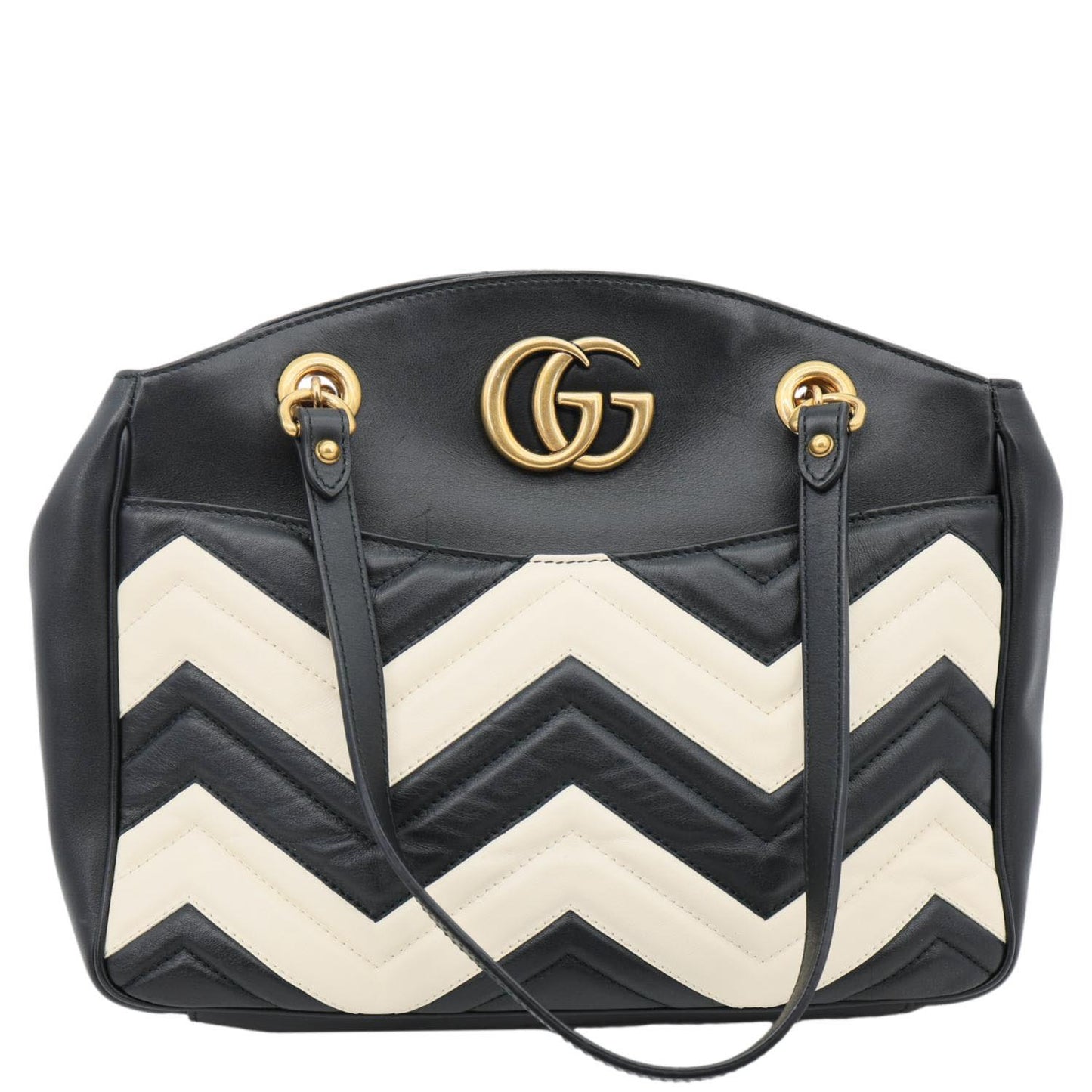 GUCCI GG Marmont Quilted Leather Chain Tote Bag Black 443501
