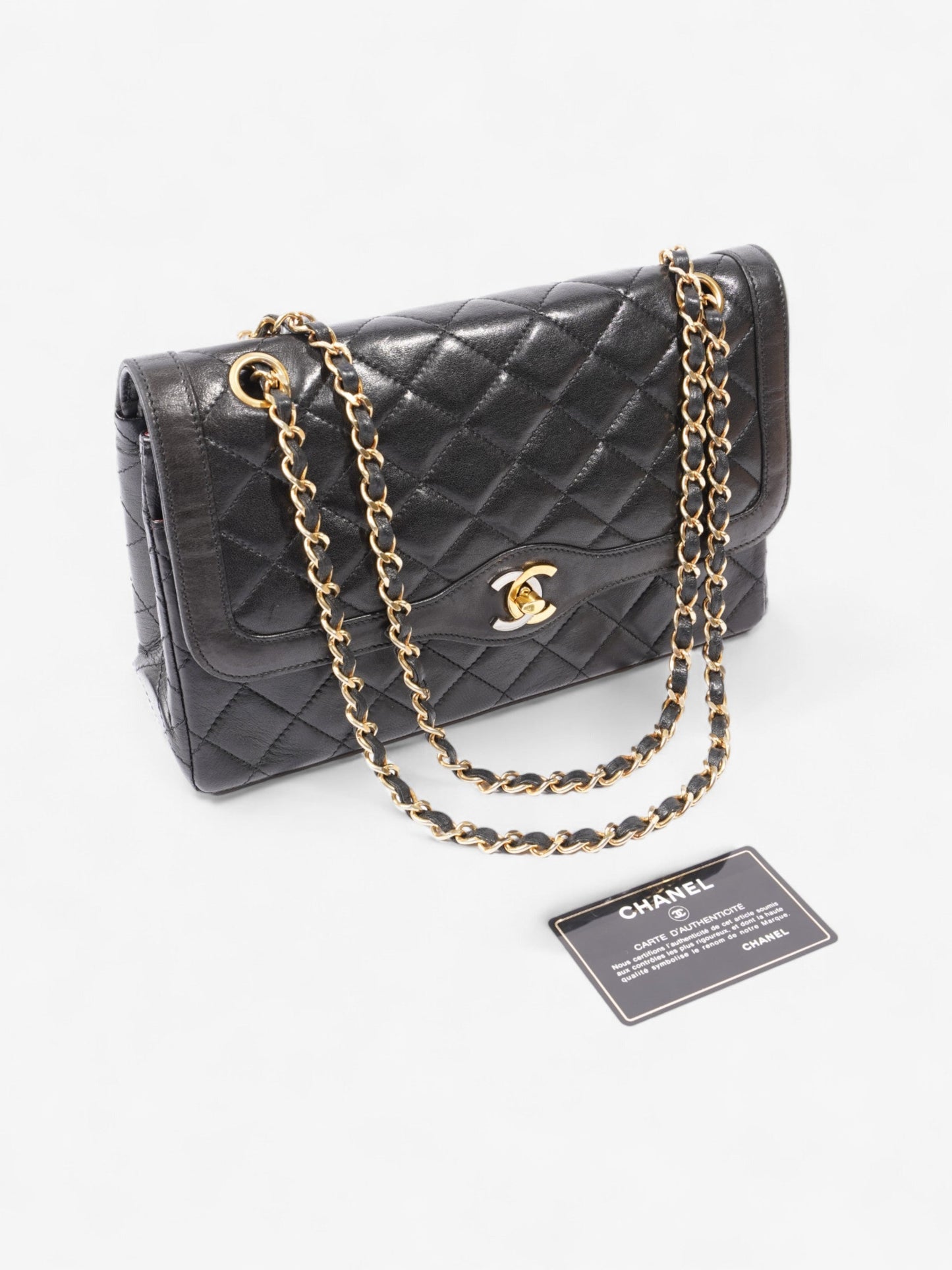 Chanel Paris Flap Black Calfskin Leather