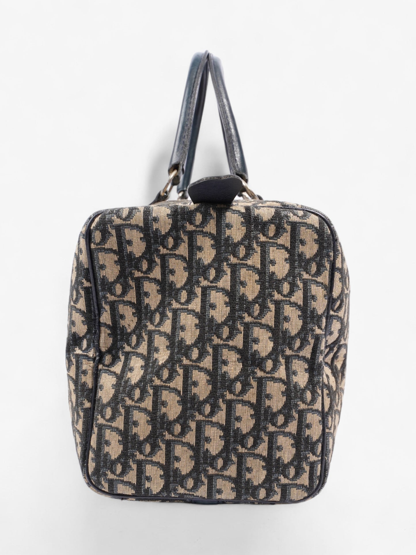 Christian Dior Boston Bag Navy Blue Canvas