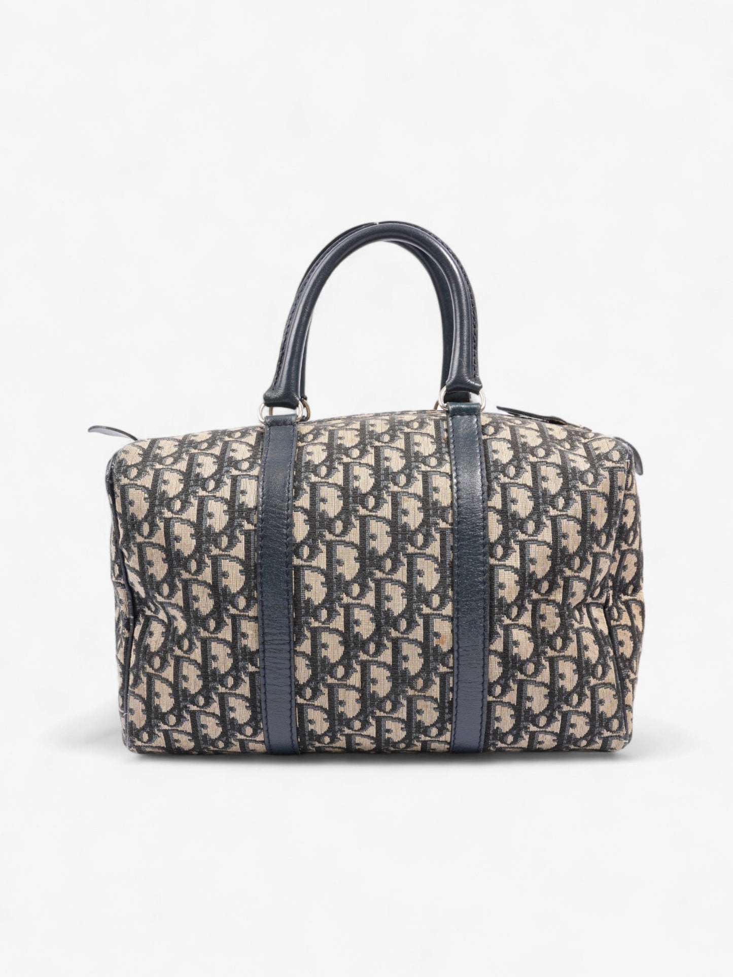 Christian Dior Boston Bag Navy Blue Canvas