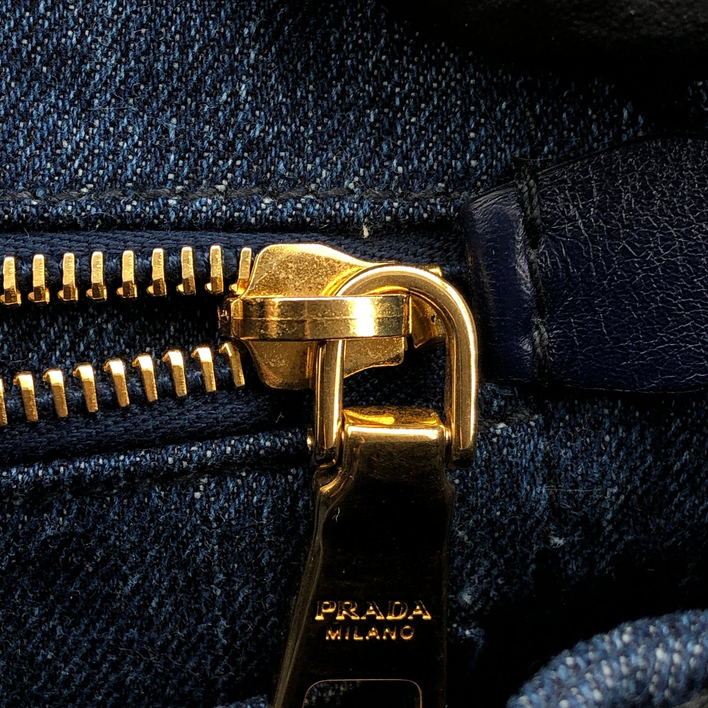 Prada Dark Blue Denim Large Tote Bag Size