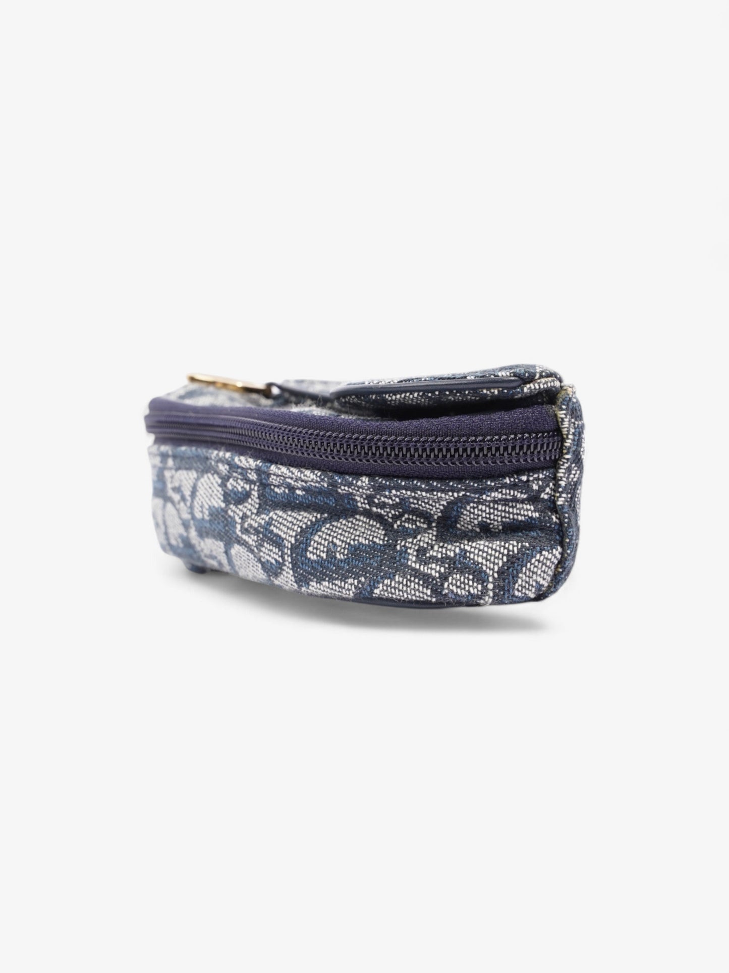 Christian Dior Trotter Saddle Pouch Blue Oblique Cotton