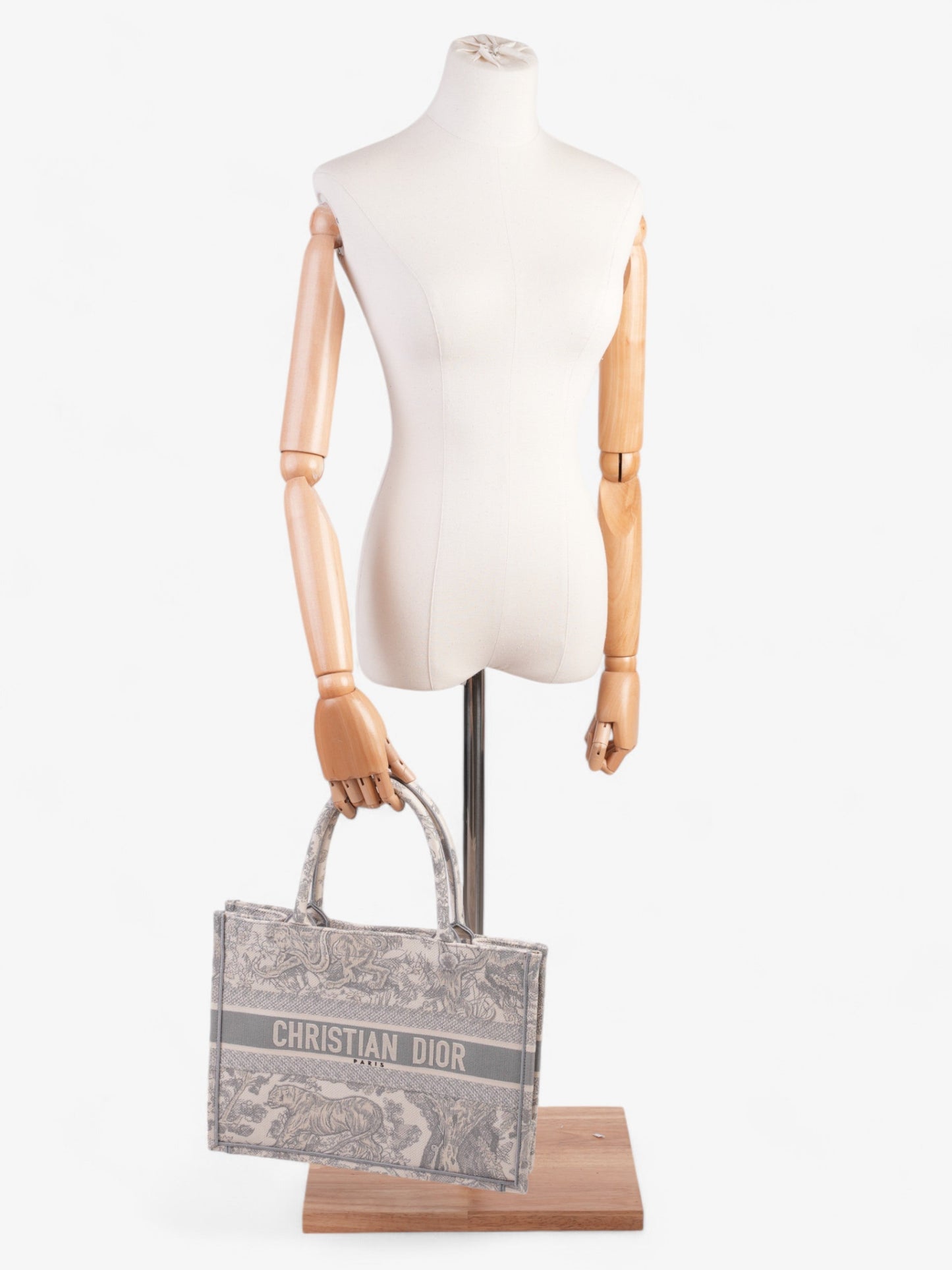 Christian Dior Book Tote Grey Oblique / White Cotton Medium