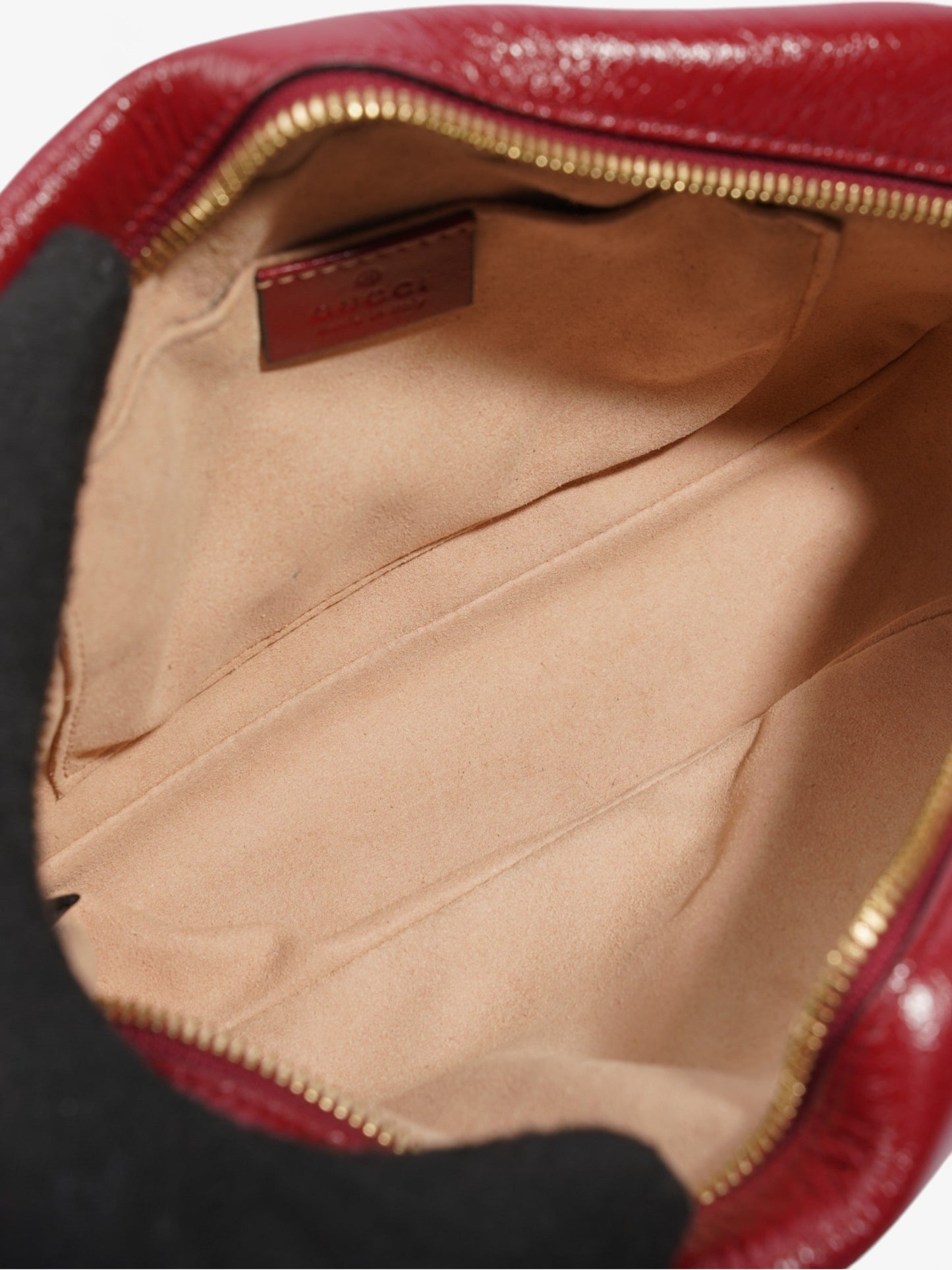 Gucci Marmont Chain Shoulder Beige / Red Canvas Small