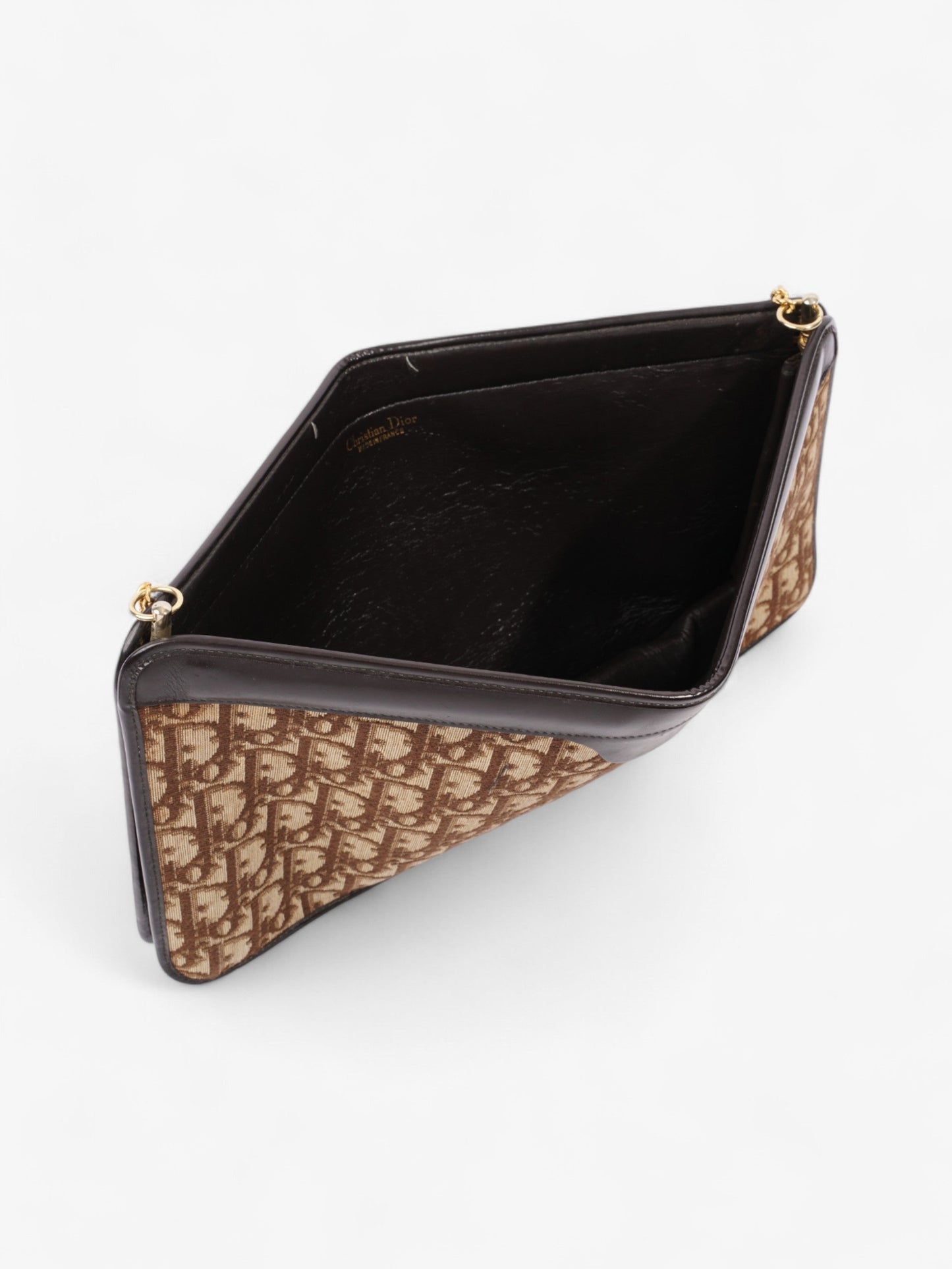 Christian Dior Diorissimo Clutch Brown Canvas