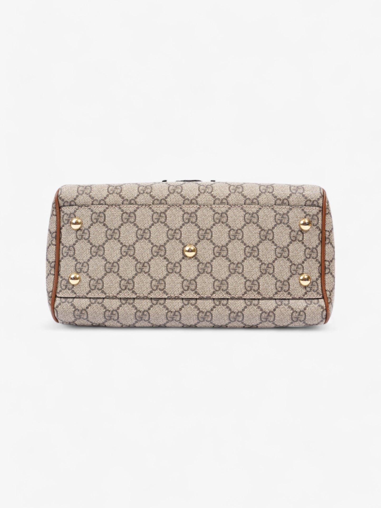Gucci Boston Bee Bag GG Supreme / Brown Coated Canvas Small