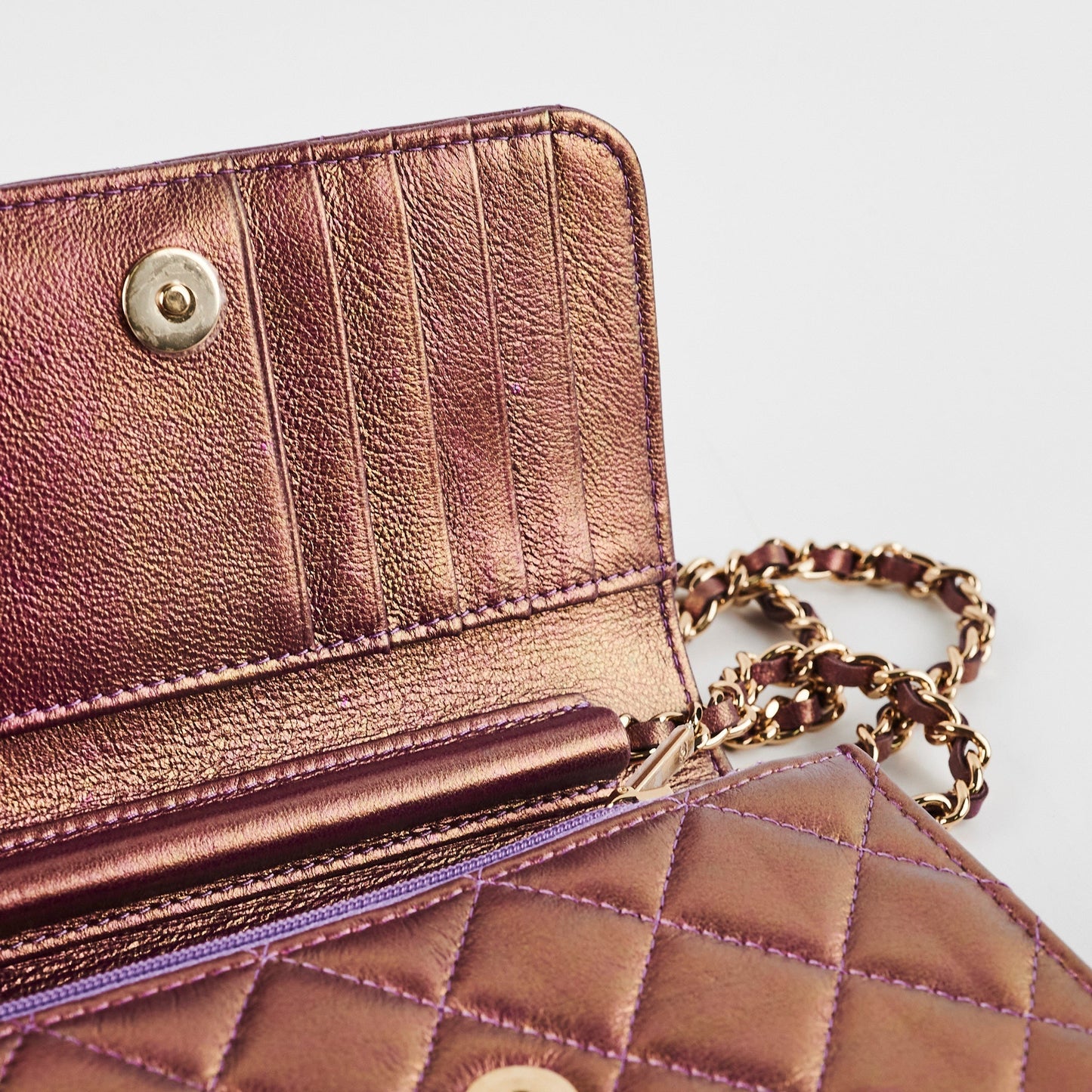 Chanel Mini Wallet On Chain WOC Purple