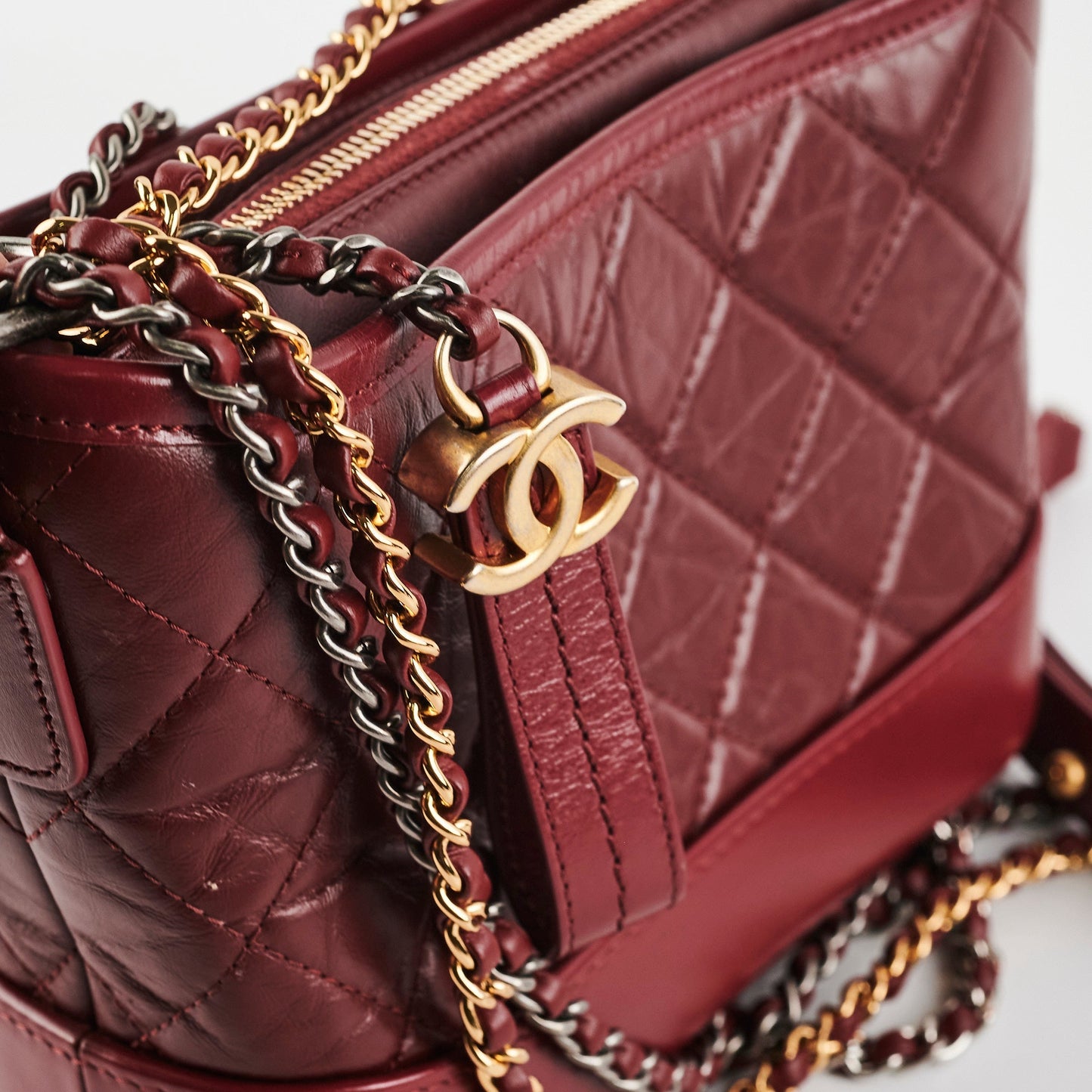 Chanel Small Gabrielle Dark Red
