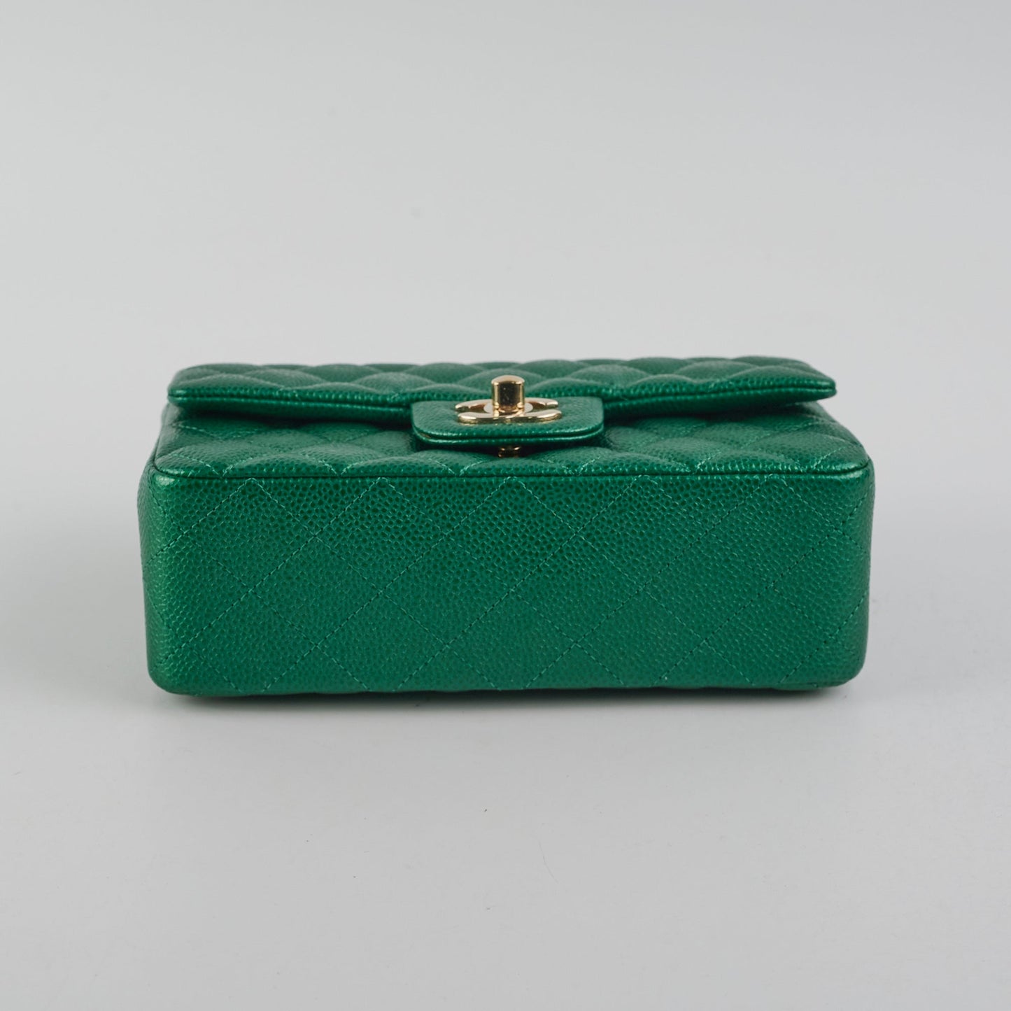 Chanel Caviar Mini Rectangular Emerald Green 18S