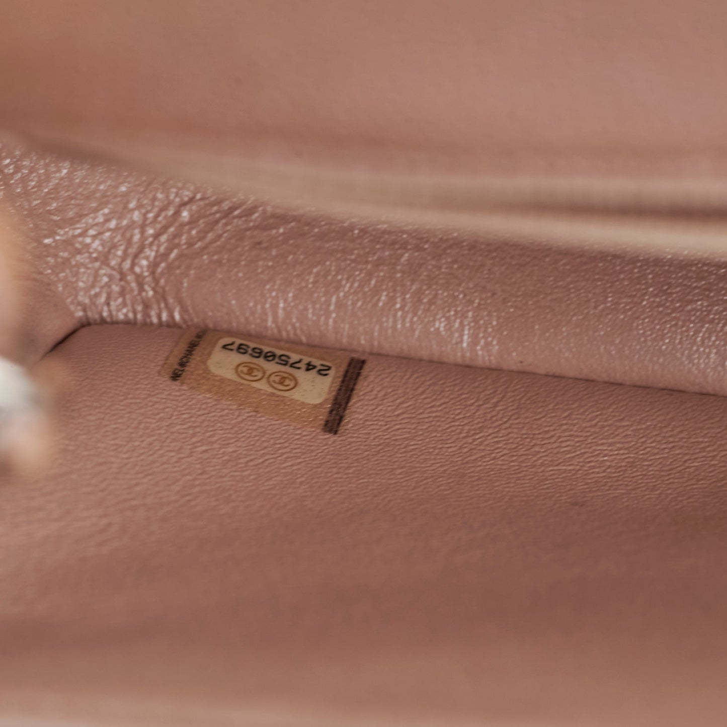 Chanel Mini Rectangular Chevron Caviar Rose Gold Iridescent
