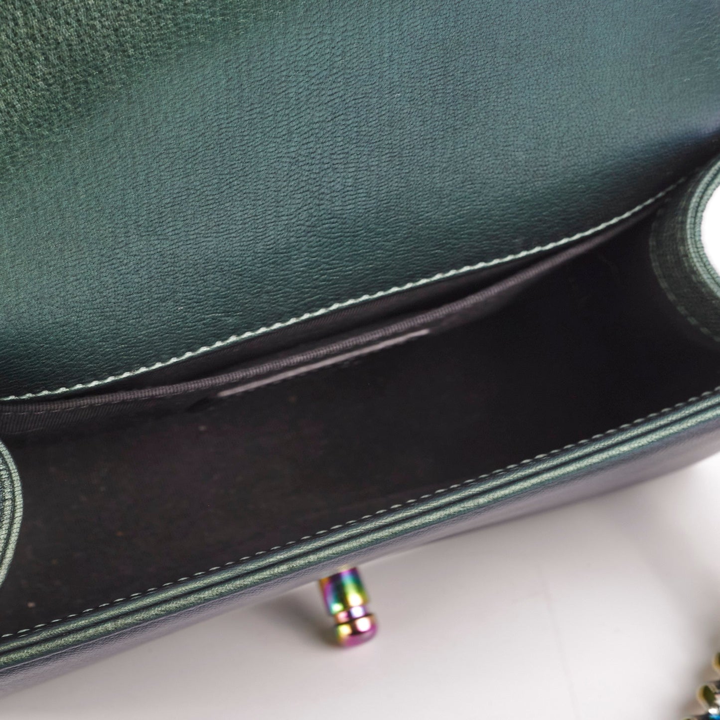Chanel Small Iridescent Green Goatskin Boy