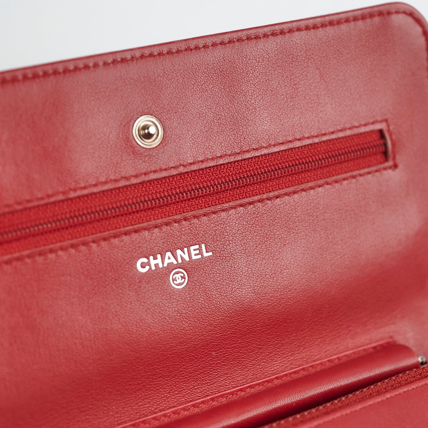 Chanel Coco Mark Caviar Red Wallet On Chain Woc