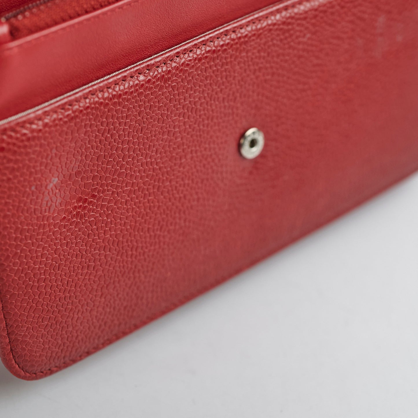 Chanel Coco Mark Caviar Red Wallet On Chain Woc