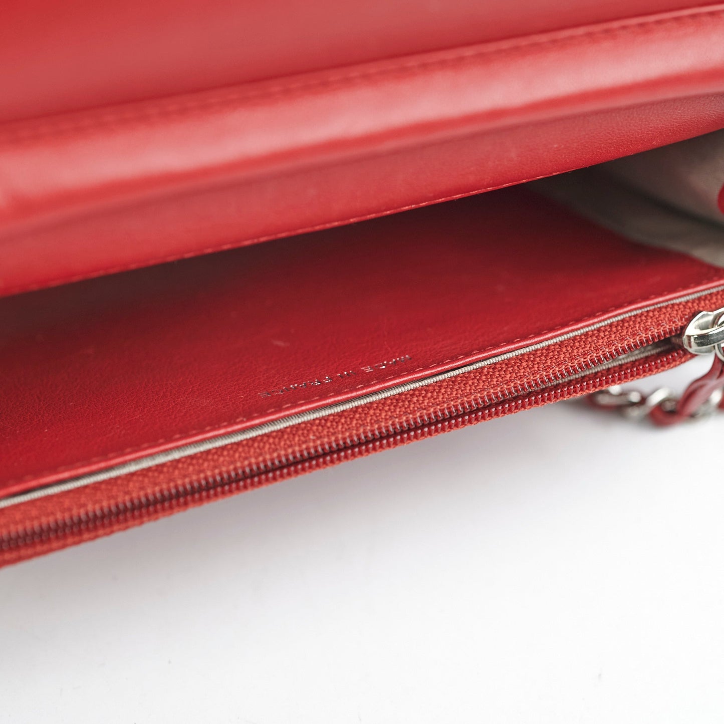 Chanel Coco Mark Caviar Red Wallet On Chain Woc