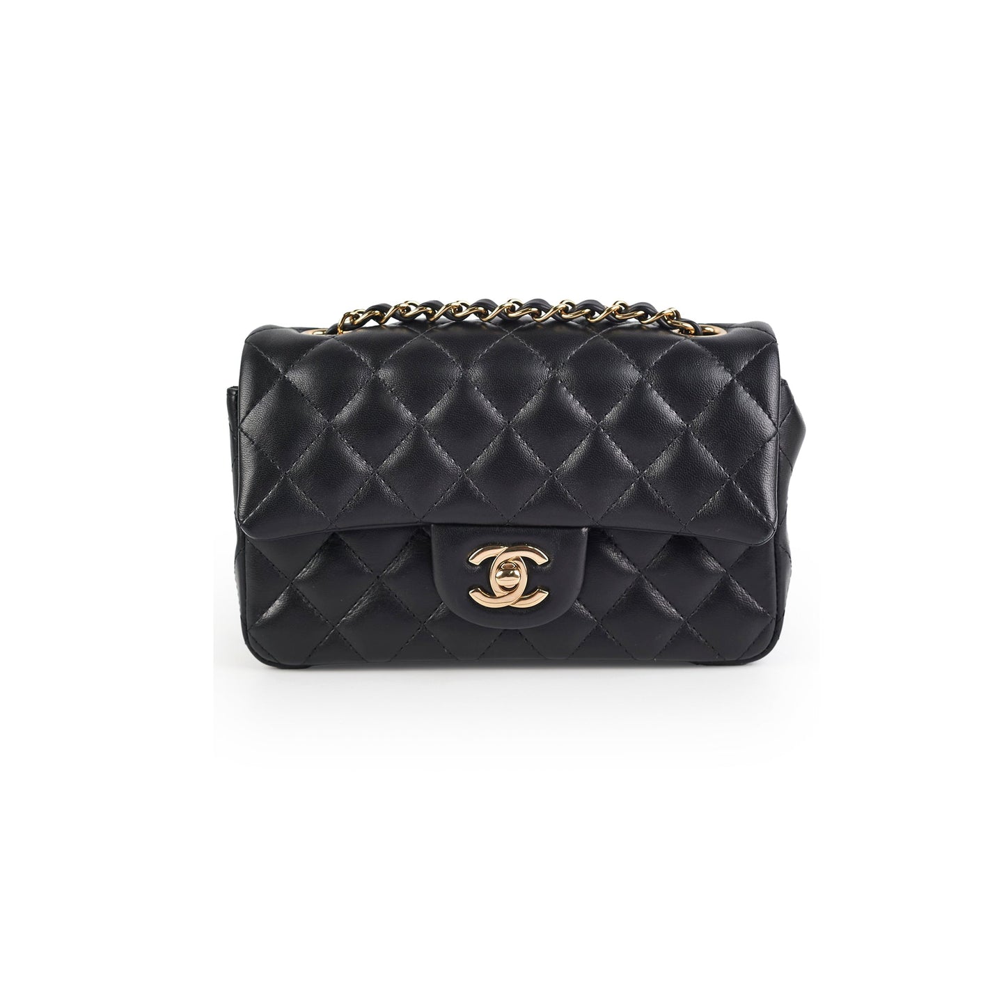 Chanel Mini Rectangular Lambskin Black Crossbody Bag