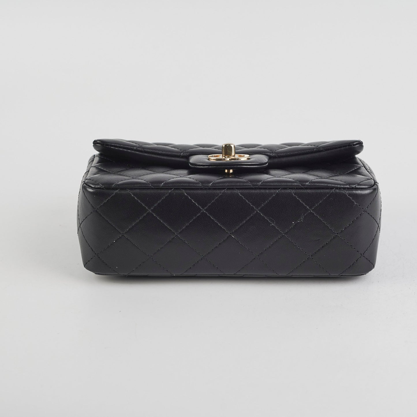 Chanel Mini Rectangular Lambskin Black Crossbody Bag
