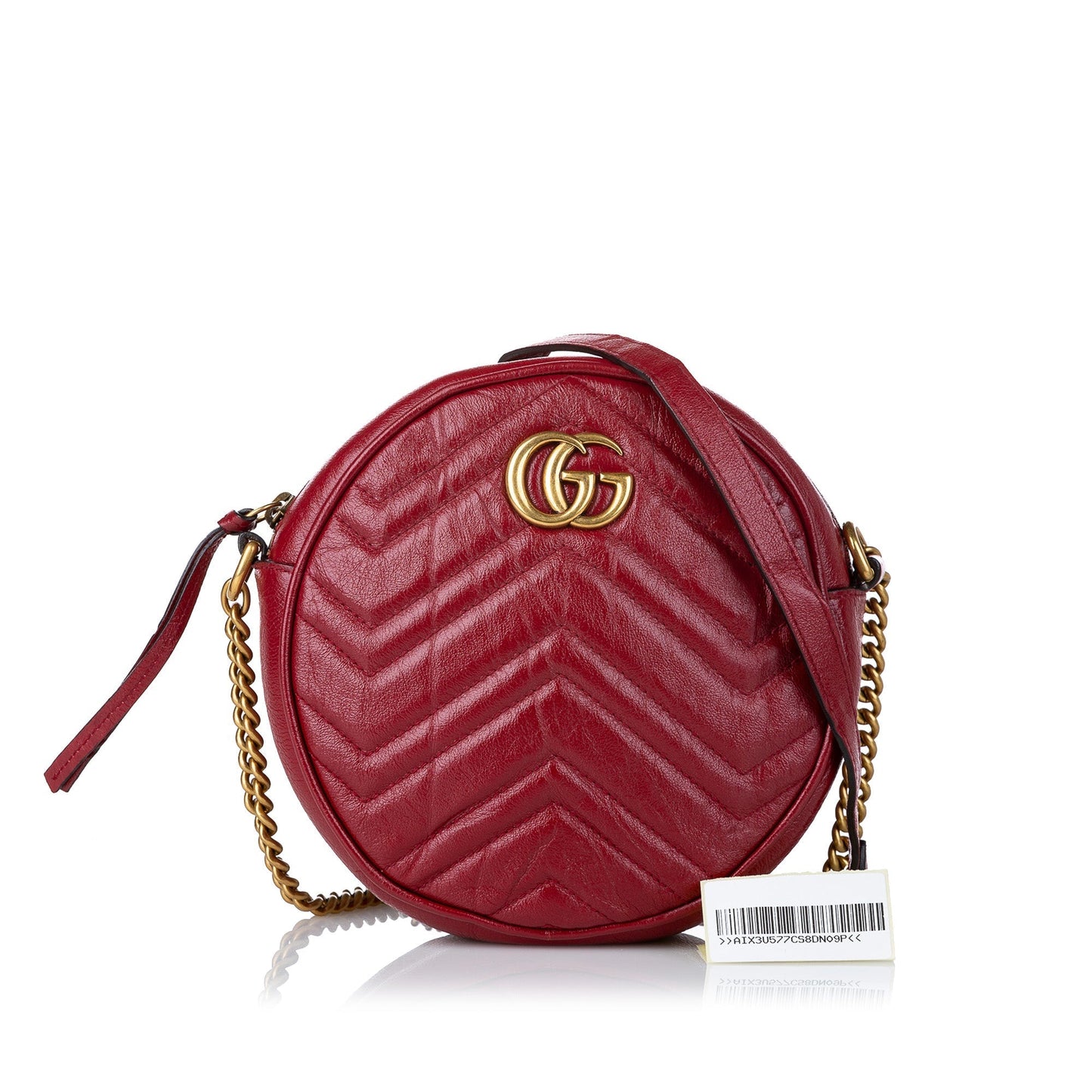 Gucci GG Marmont Red Leather Quilted Crossbody Style 2