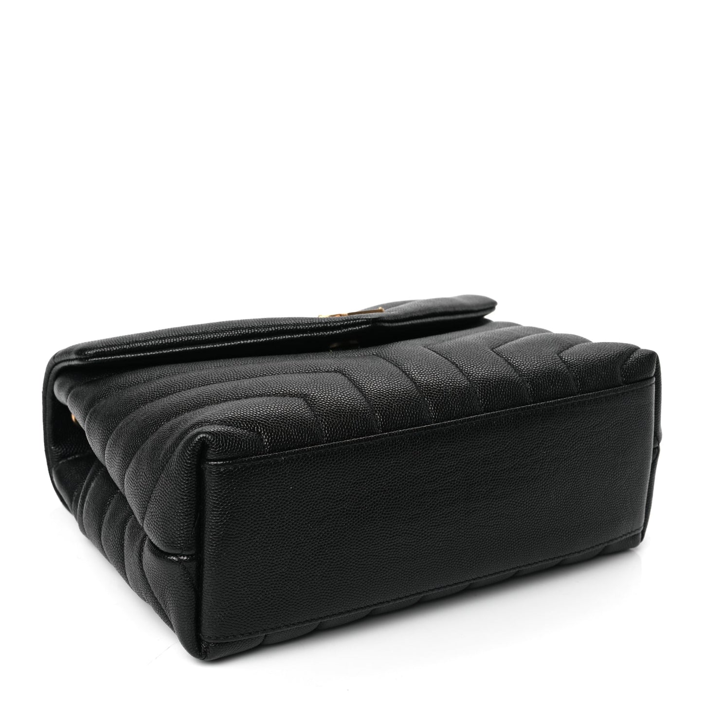 Saint Laurent Grain de Poudre Calfskin Y Quilted Monogram Small Loulou Chain Satchel Black