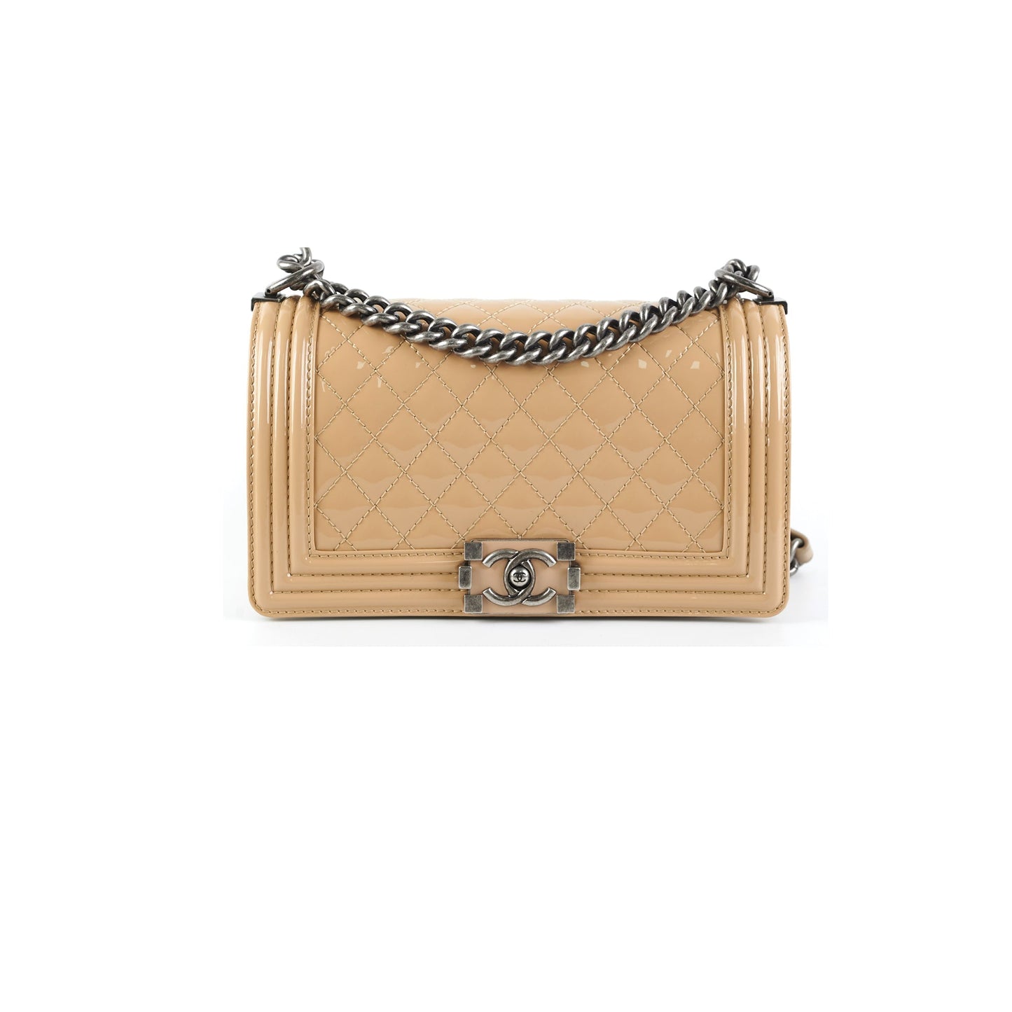 Deal of The Week -  Chanel Old Medium Boy Patent Leather Beige