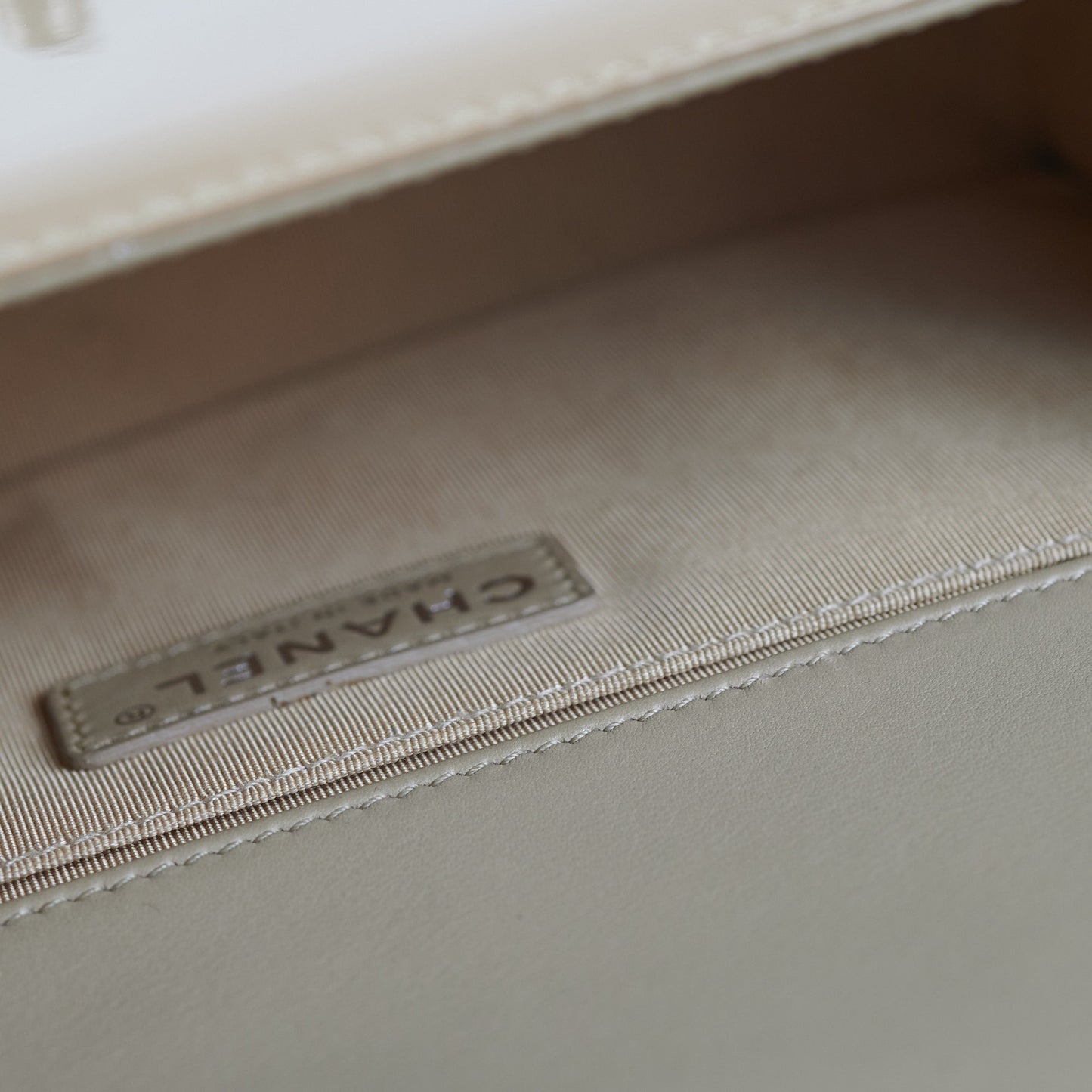 Deal of The Week -  Chanel Old Medium Boy Patent Leather Beige