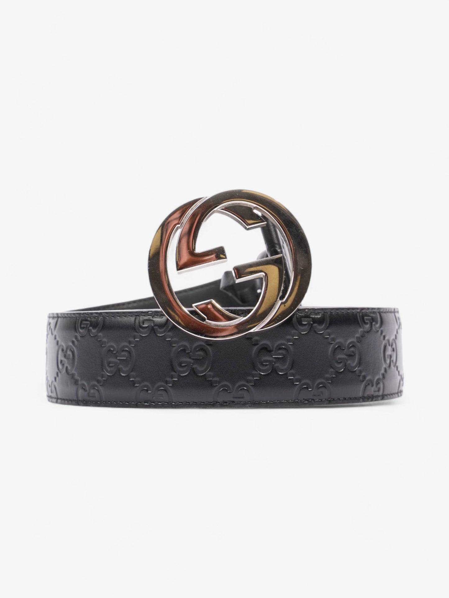 Gucci Interlocking G Belt Black Leather 105cm 42"