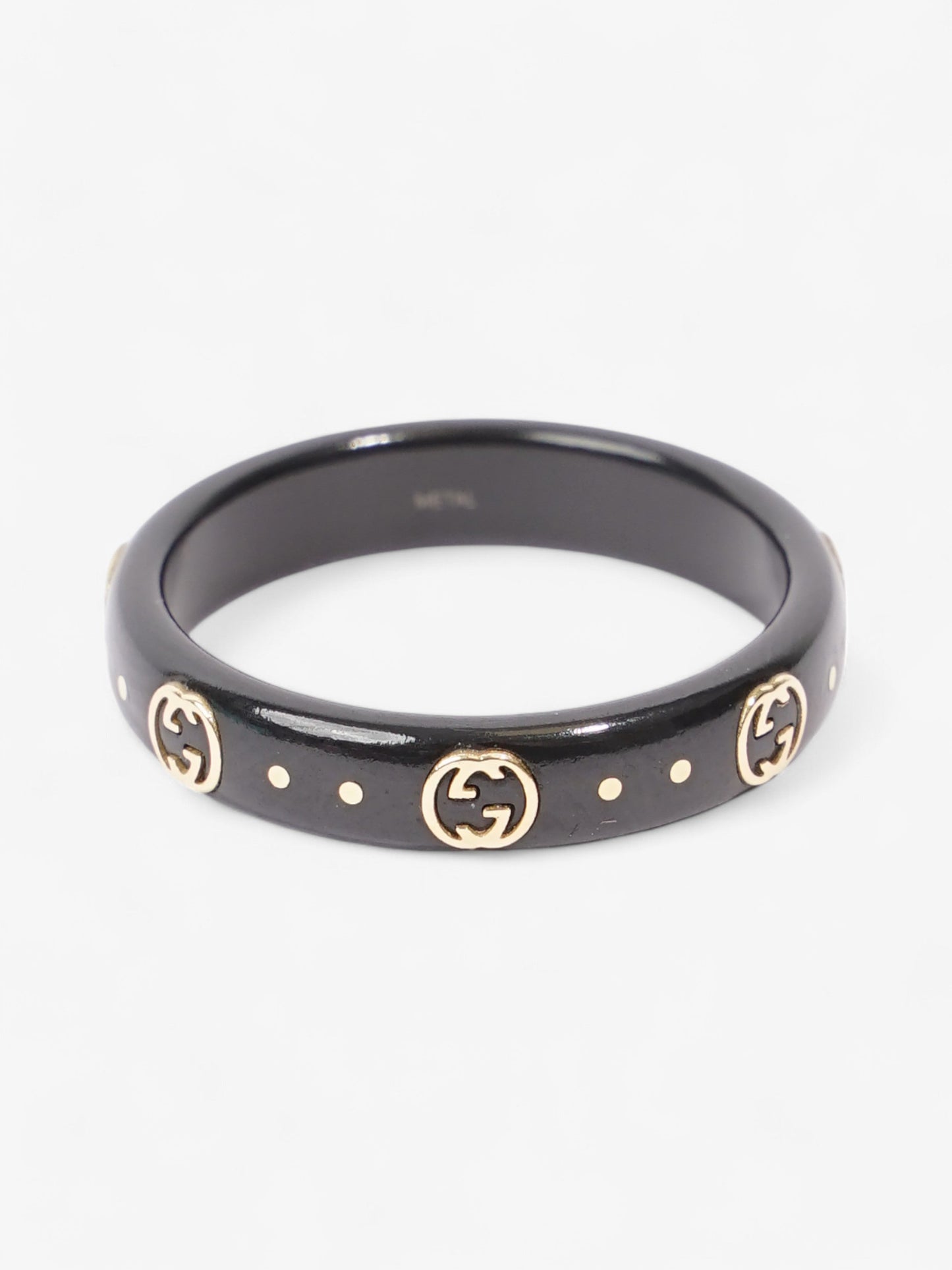 Gucci GG Icon Ring Black / Yellow Gold Base Metal 15 (Circumference - 55mm)