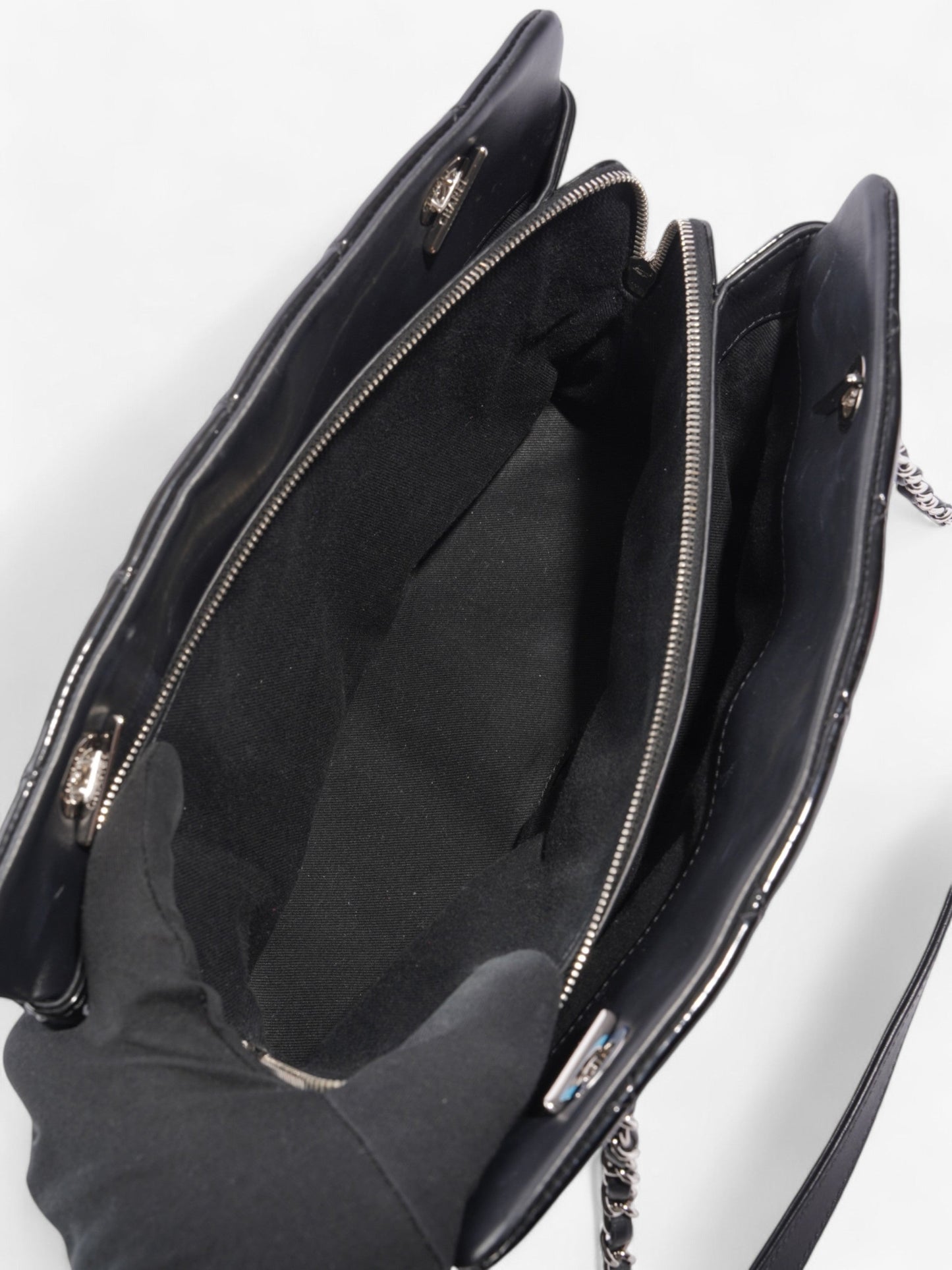 Chanel Timeless CC Shopping Tote Black Patent Leather Medium