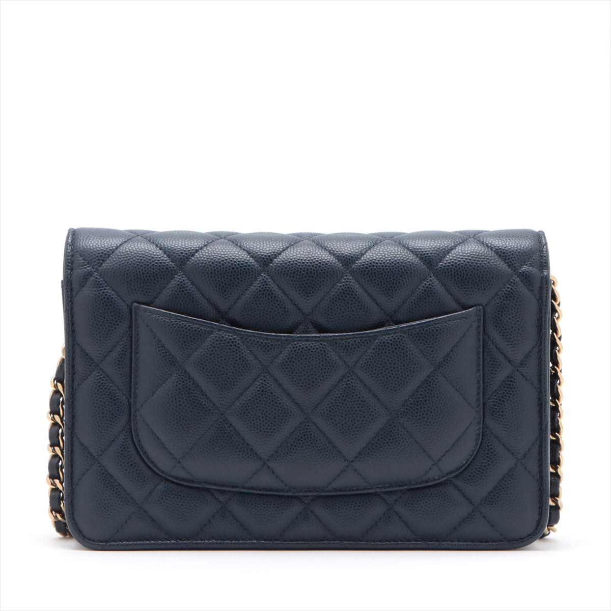 Chanel Caviar Wallet On Chain WOC Navy (microchipped)