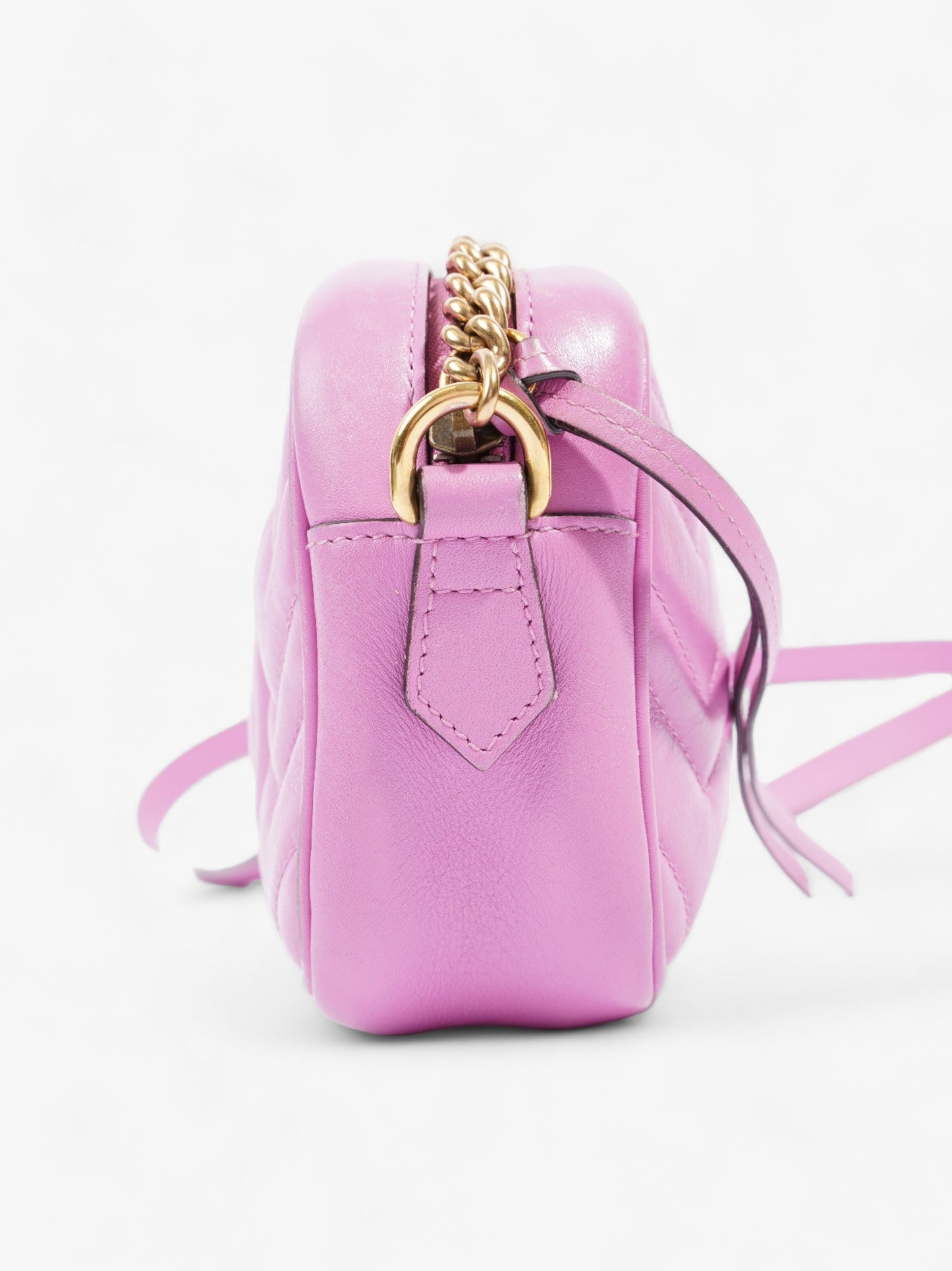 Gucci Marmont Zip Pink Matelasse Leather Mini