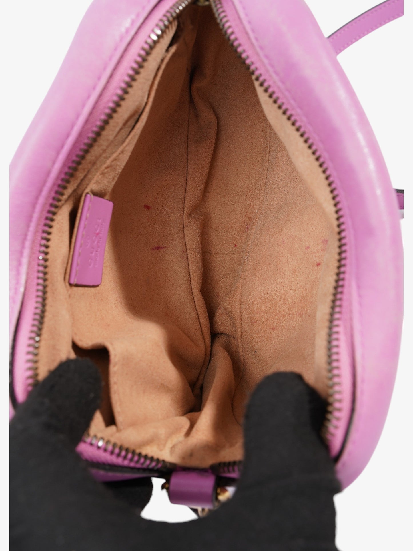 Gucci Marmont Zip Pink Matelasse Leather Mini