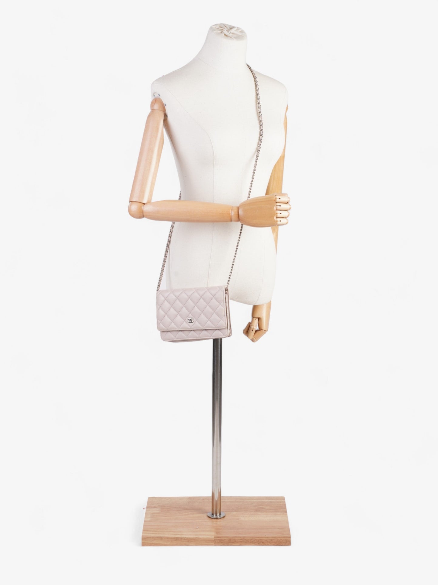 Chanel Classic Wallet On Chain Pale Pink Lambskin Leather