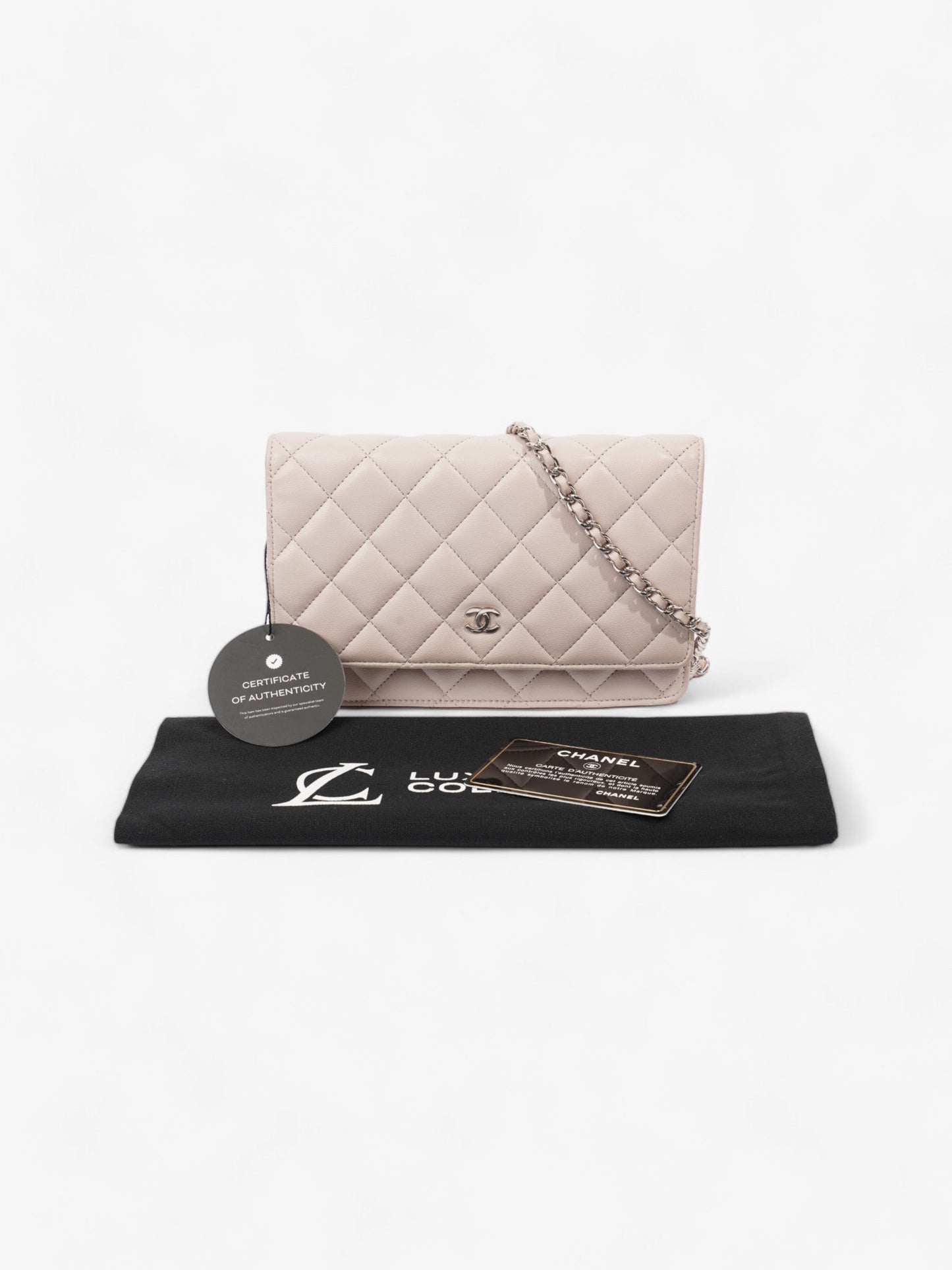 Chanel Classic Wallet On Chain Pale Pink Lambskin Leather