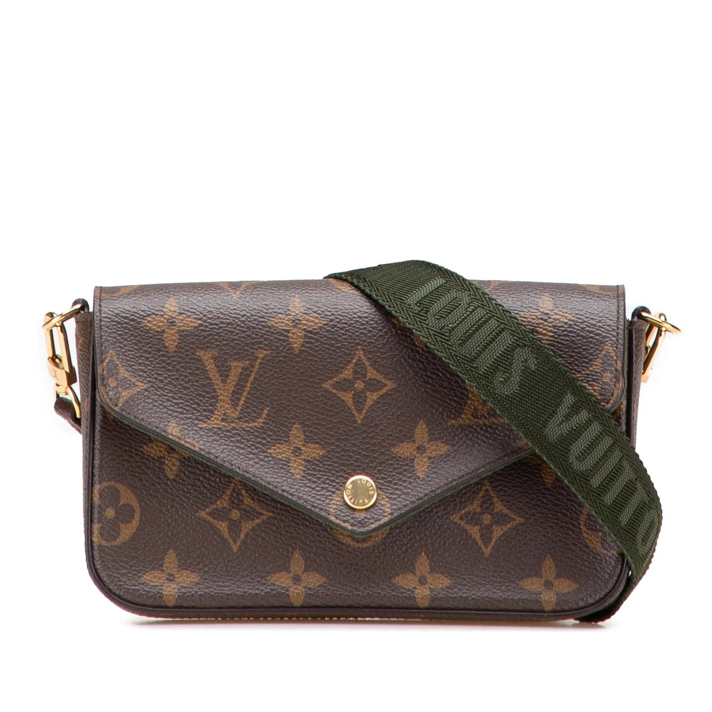 Brown Louis Vuitton Monogram Felicie Strap And Go Crossbody Bag