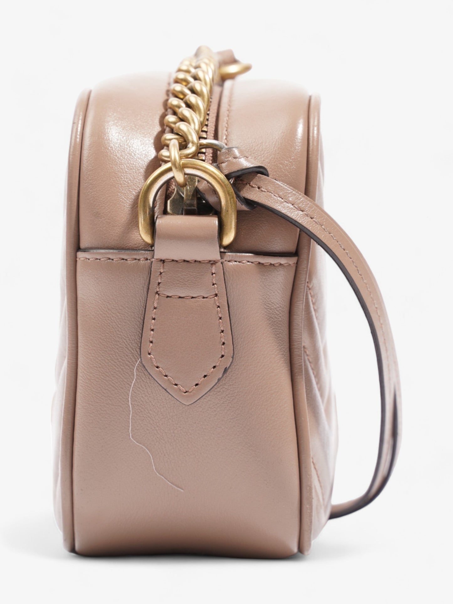 Gucci GG Marmont Taupe Matelasse Leather Mini