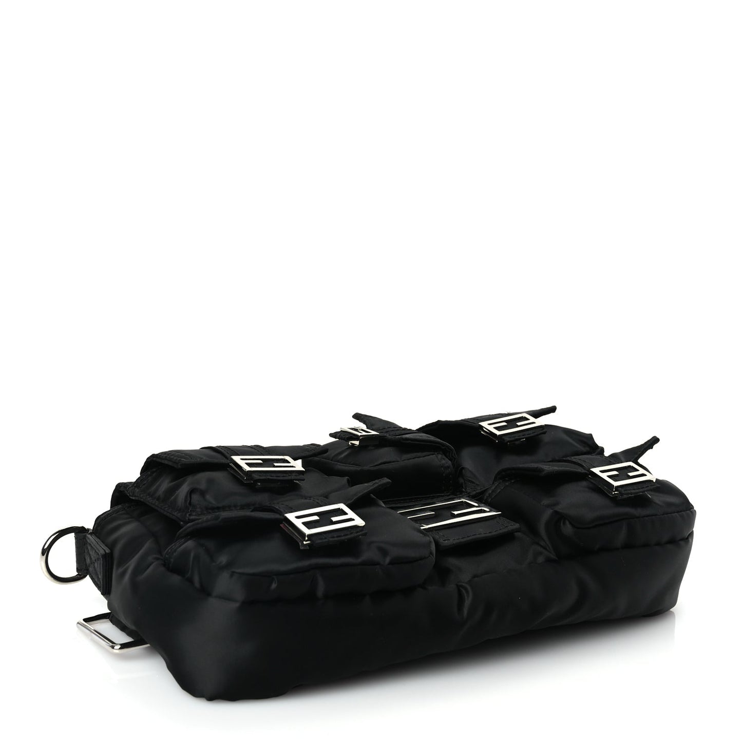 Fendi Econyl Cuoio Romano Multipocket Baguette Black