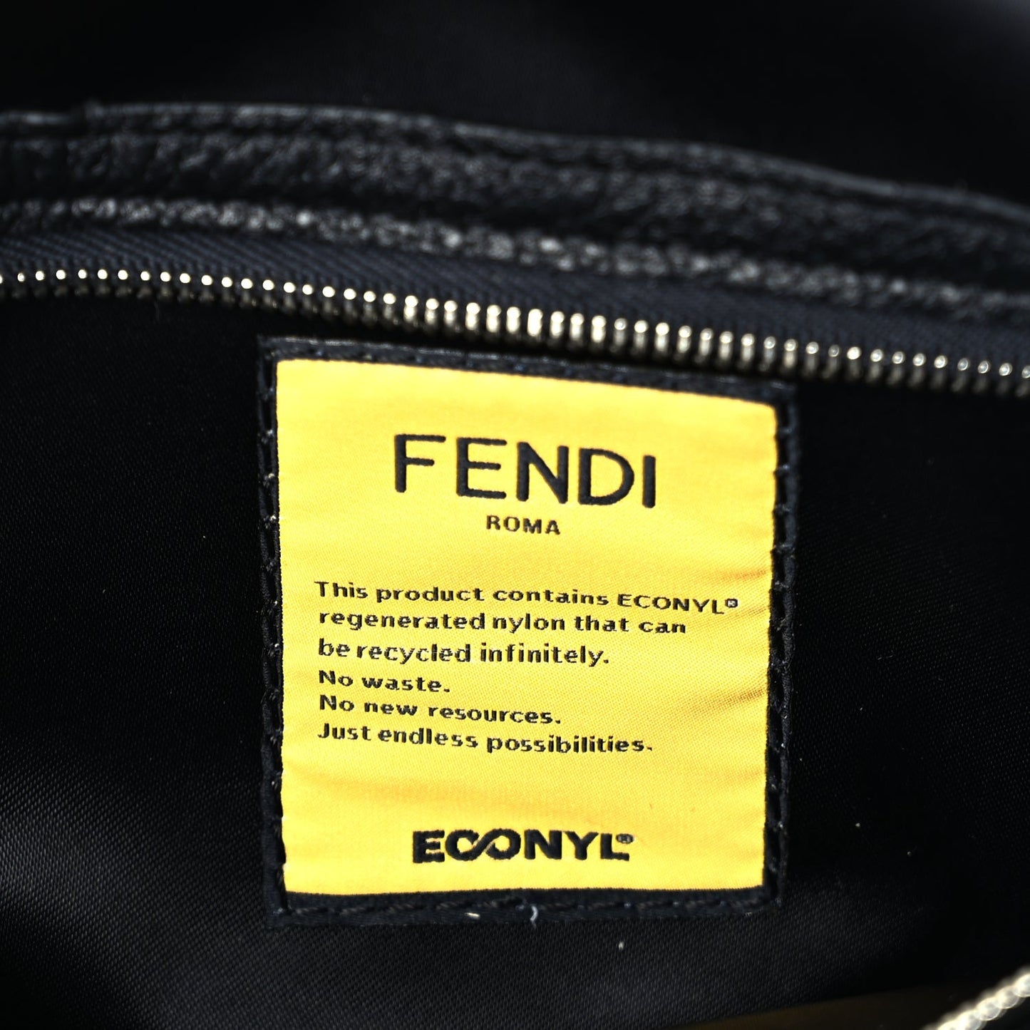 Fendi Econyl Cuoio Romano Multipocket Baguette Black