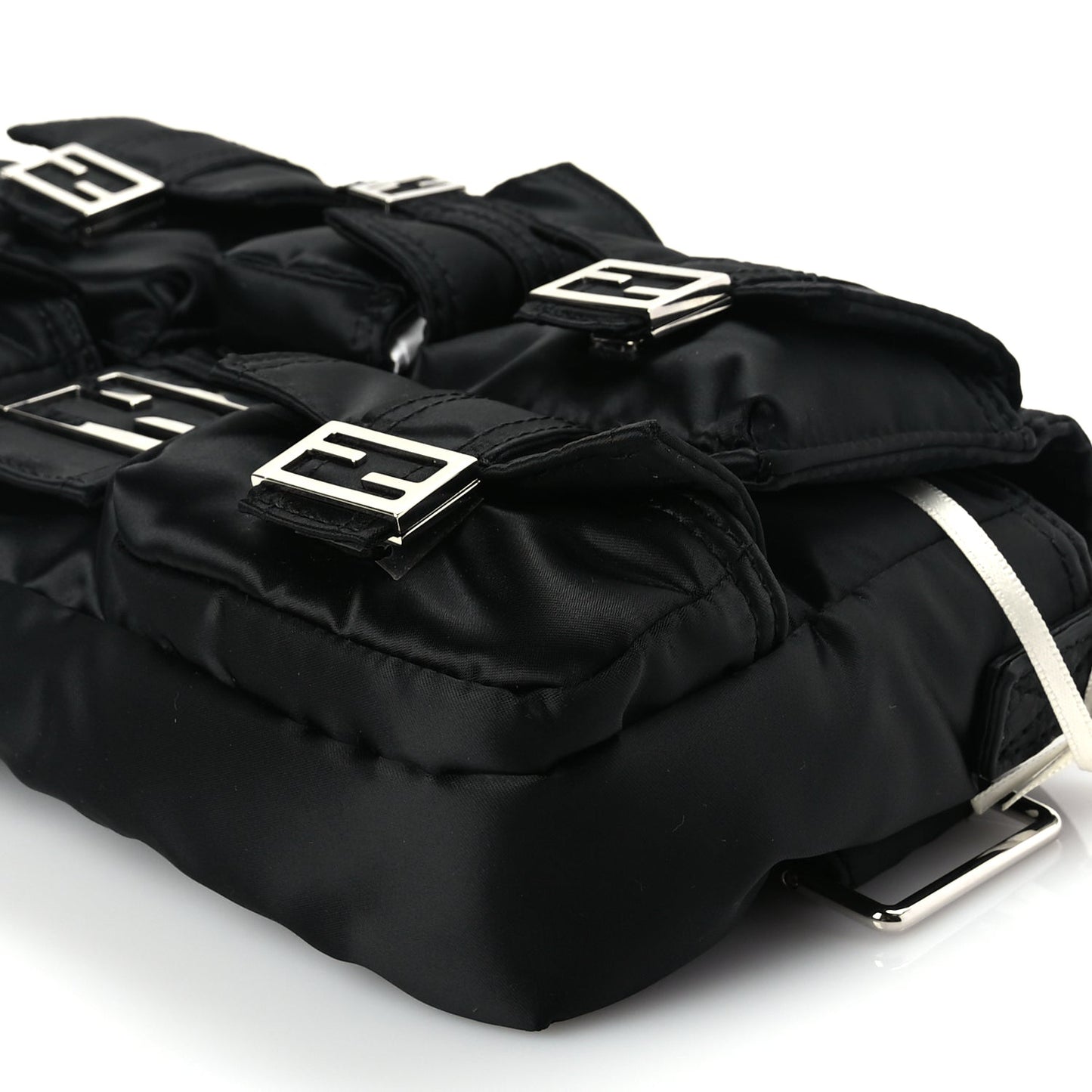 Fendi Econyl Cuoio Romano Multipocket Baguette Black