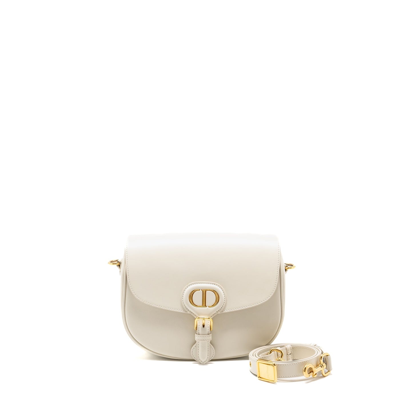 Dior Medium Dior Bobby Purse Calfskin White