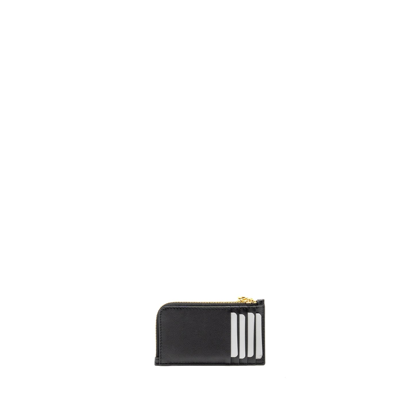 Dior Caro Compact Zipped Card Holder Calfskin Black
