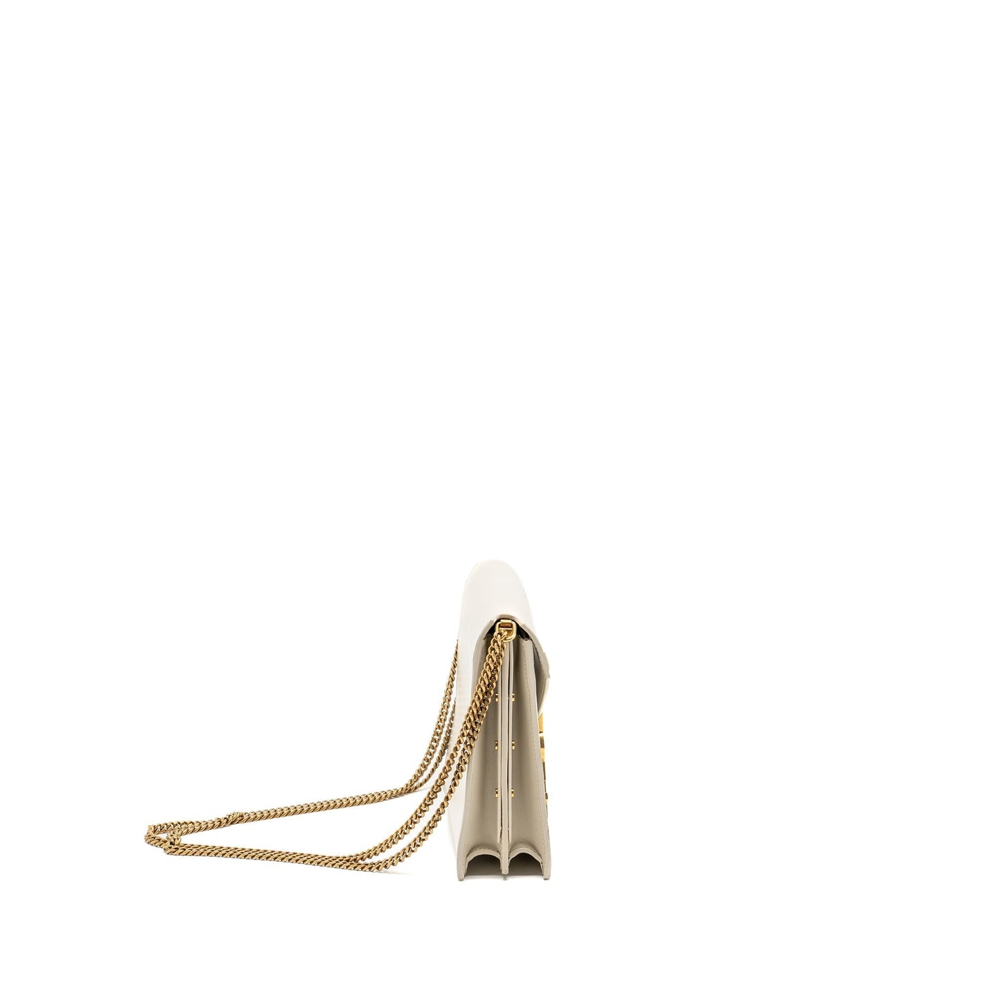 Saint Laurent/ Cassandra Chain Wallet Calfskin White