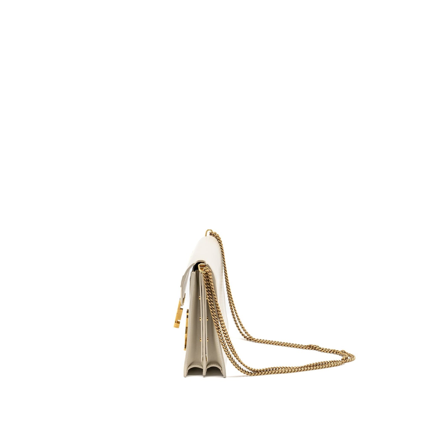 Saint Laurent/ Cassandra Chain Wallet Calfskin White