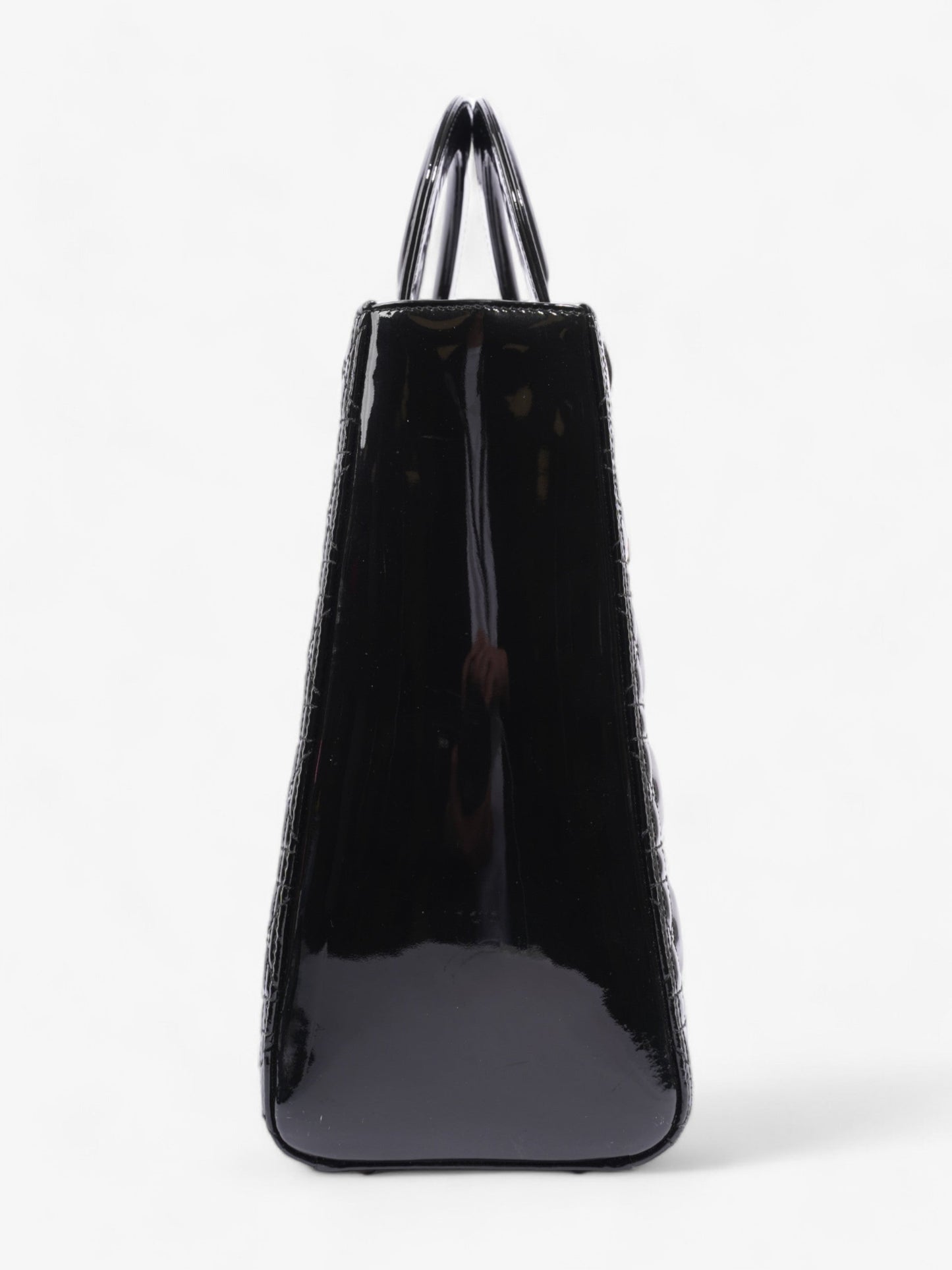 Christian Dior Lady Dior Black Patent Leather Large