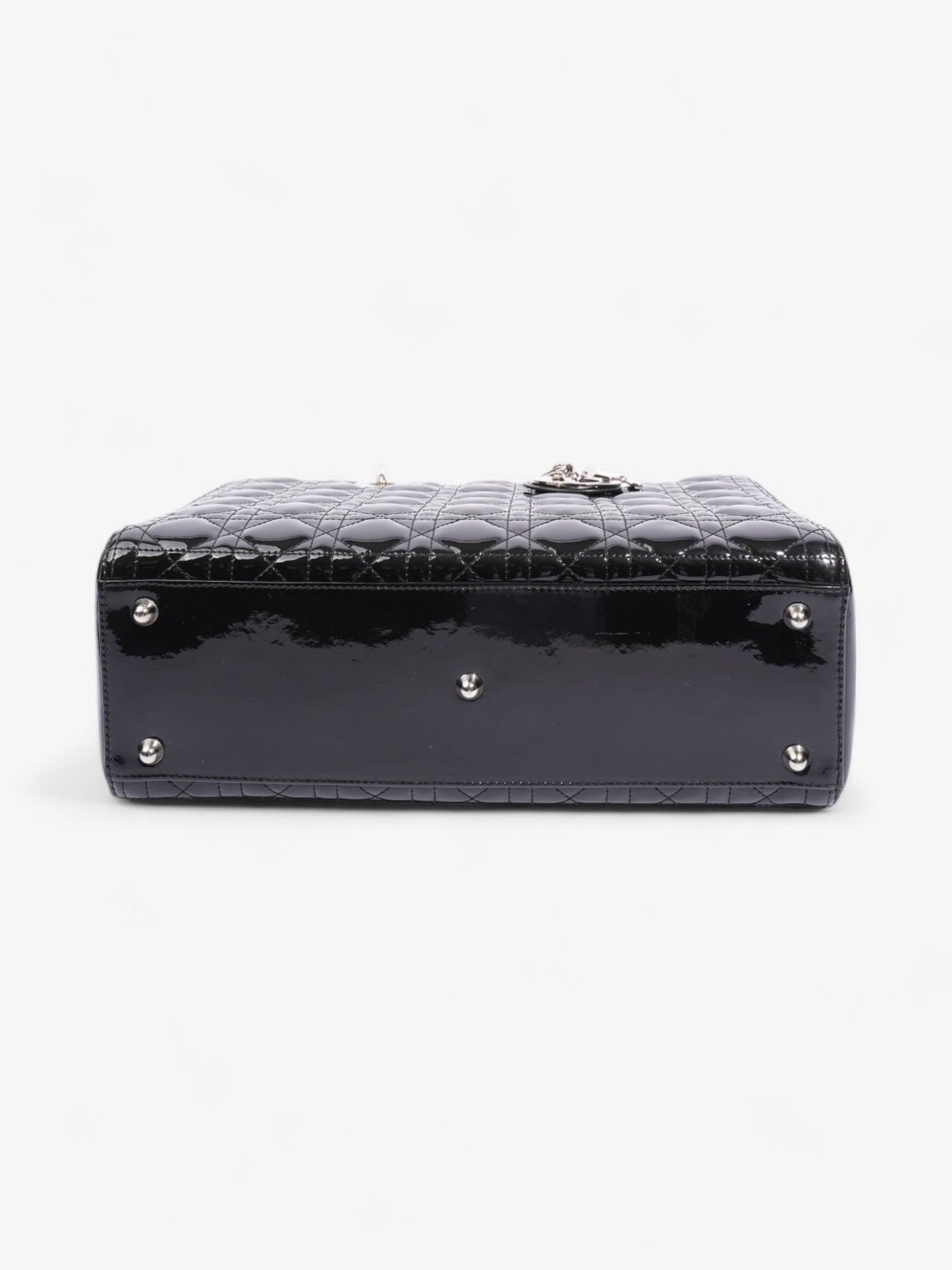 Christian Dior Lady Dior Black Patent Leather Large