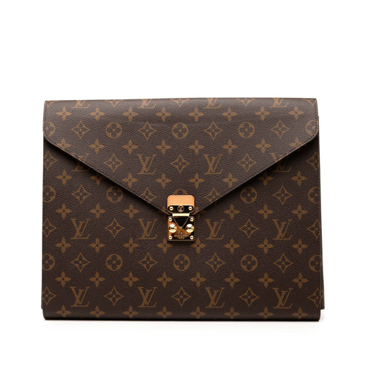 Brown Louis Vuitton Monogram Mark Folder Clutch Bag