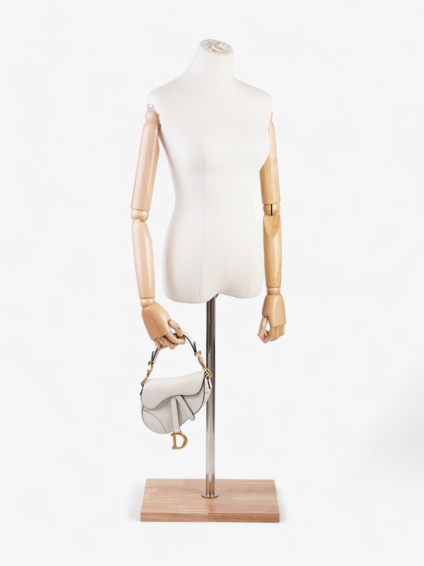 Christian Dior Saddle Bag White Calfskin Leather Mini