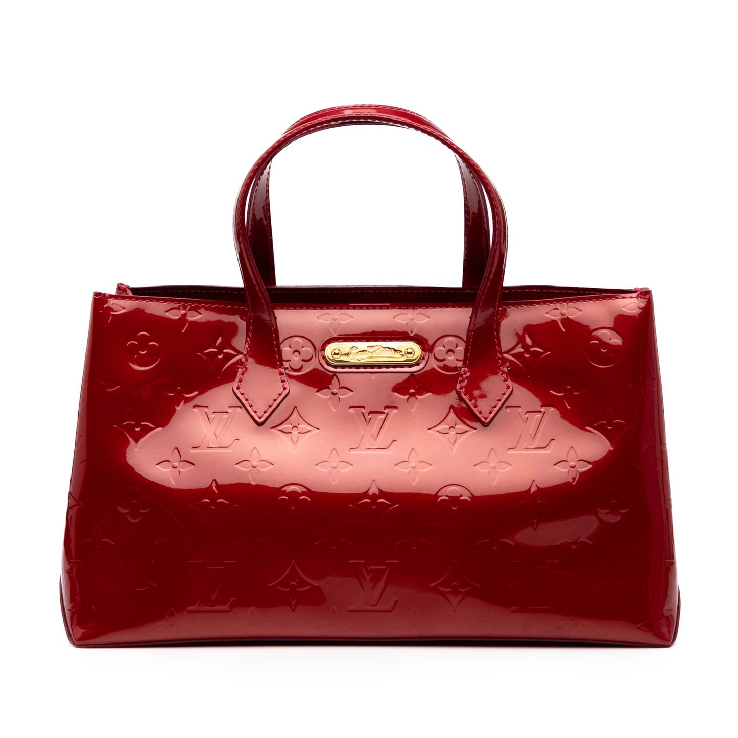 Red Louis Vuitton Monogram Vernis Wilshire PM Handbag