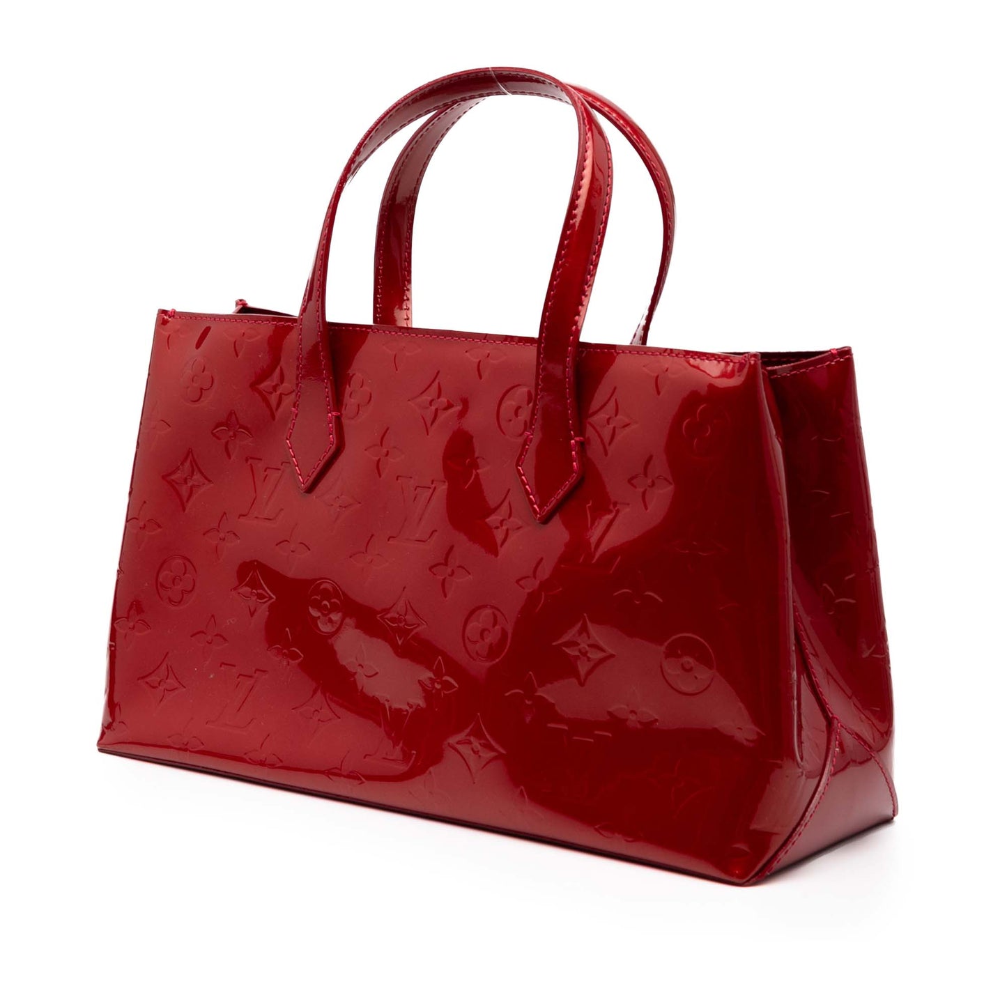 Red Louis Vuitton Monogram Vernis Wilshire PM Handbag