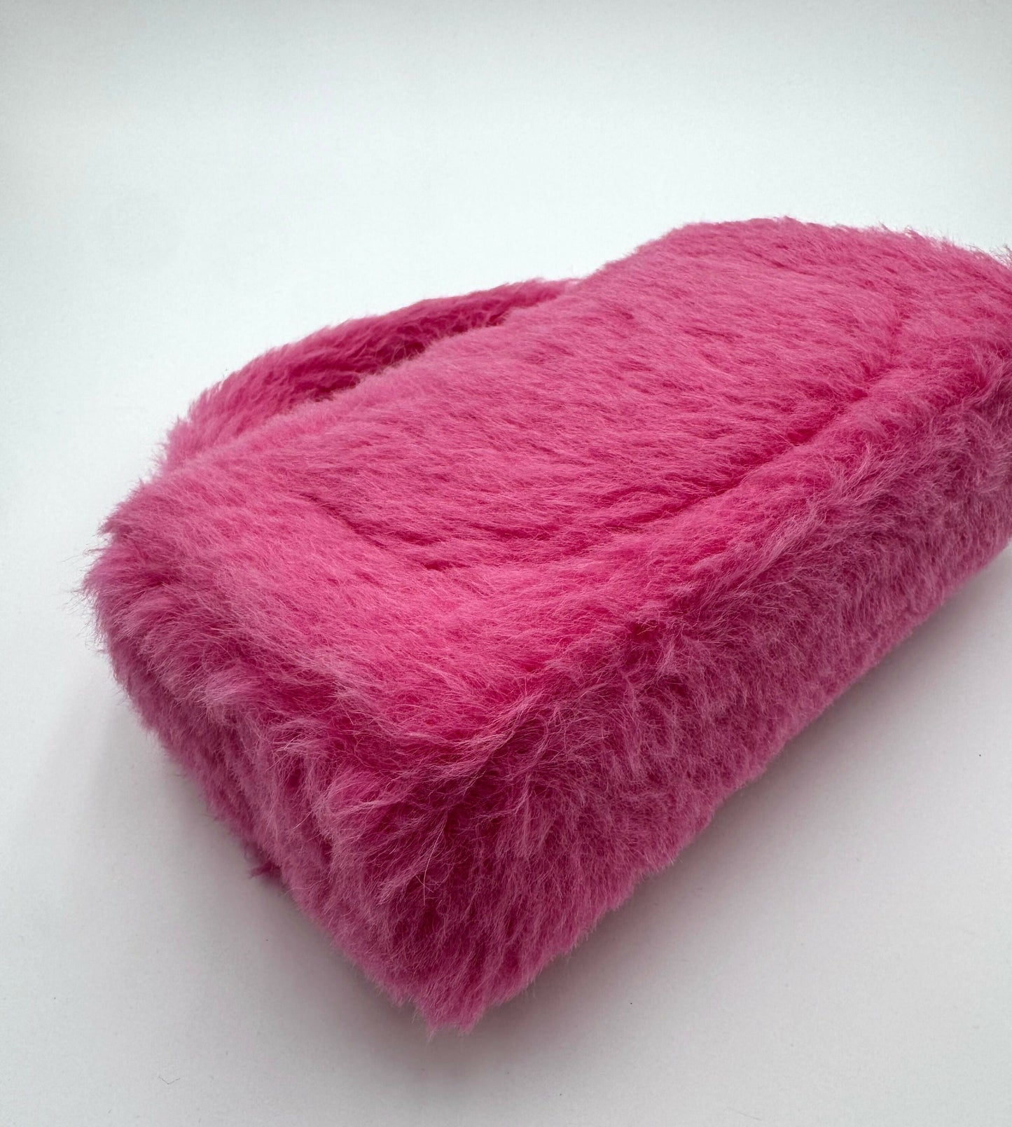 Chanel 1994  Faux Fur Kelly Top Handle in Barbie Pink