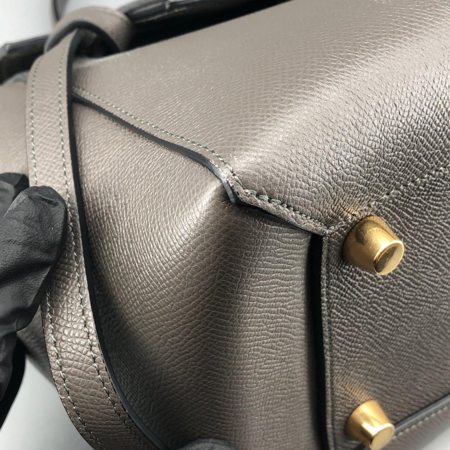 Celine Mini Belt Bag Grey Grained Leather Handbag